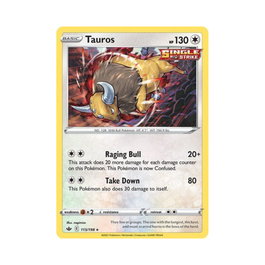 포켓몬 TCG 켄타로스 RH 칠링 레인 (영문판)(Pokemon TCG Tauros RH Chilling Reign (English Ver.)) - 1