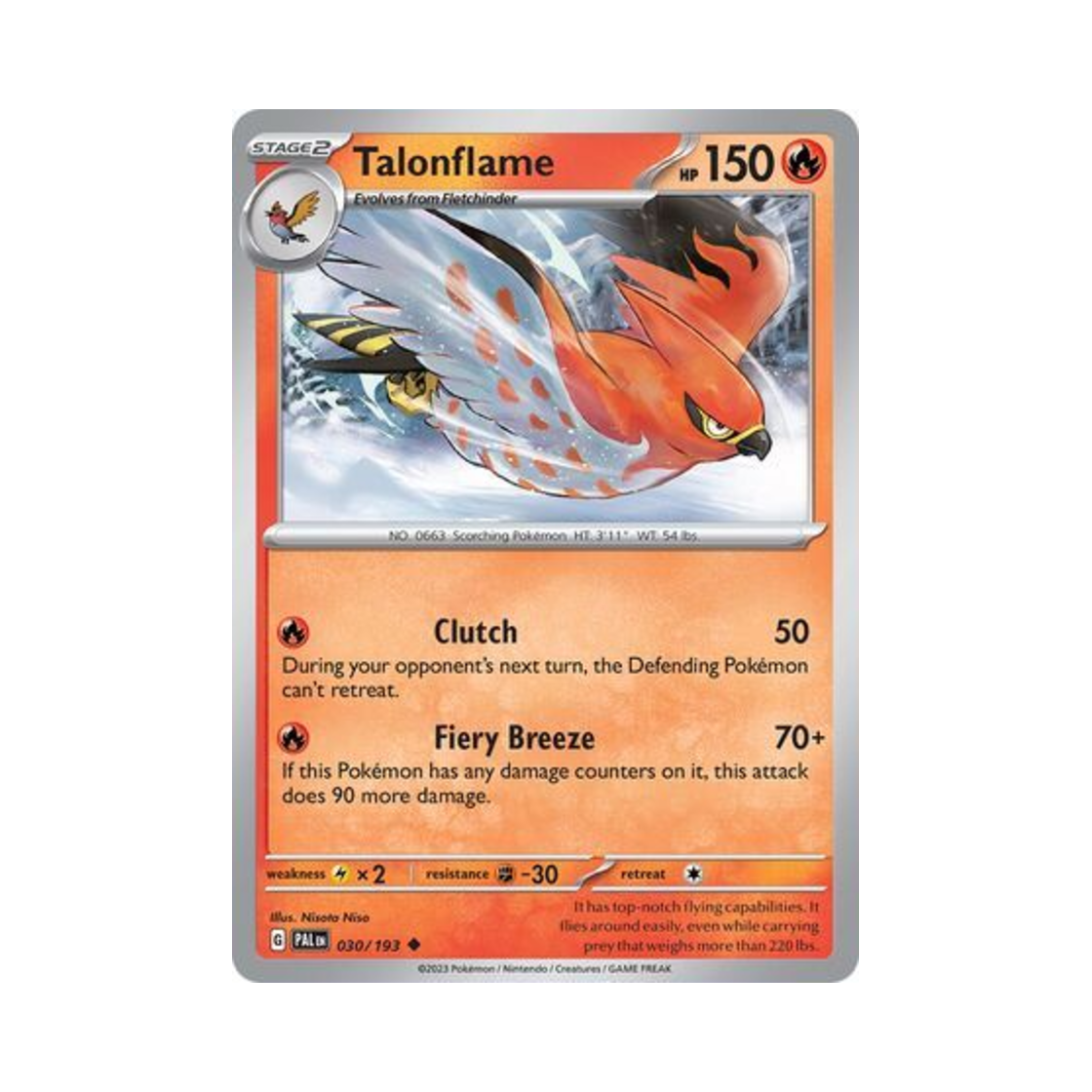 포켓몬 TCG 파이어로 U 팔데아 이볼브드 (영문판)(Pokemon TCG Talonflame U Paldea Evolved (English Ver.))