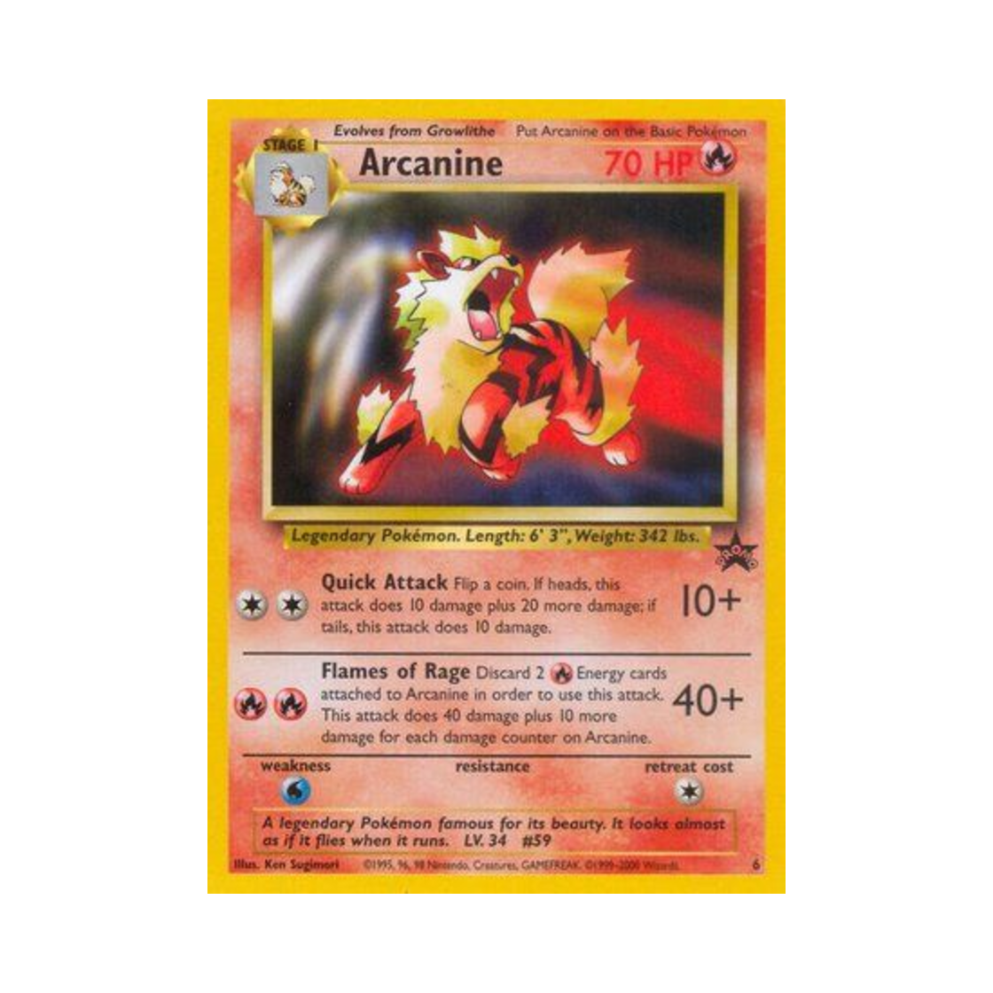 포켓몬 TCG 윈디 P 위자드 오브 더 코스트 프로모카드 (영문판)(Pokemon TCG Arcanine P Wizards of the Coast Promos (English Ver.)) - 1