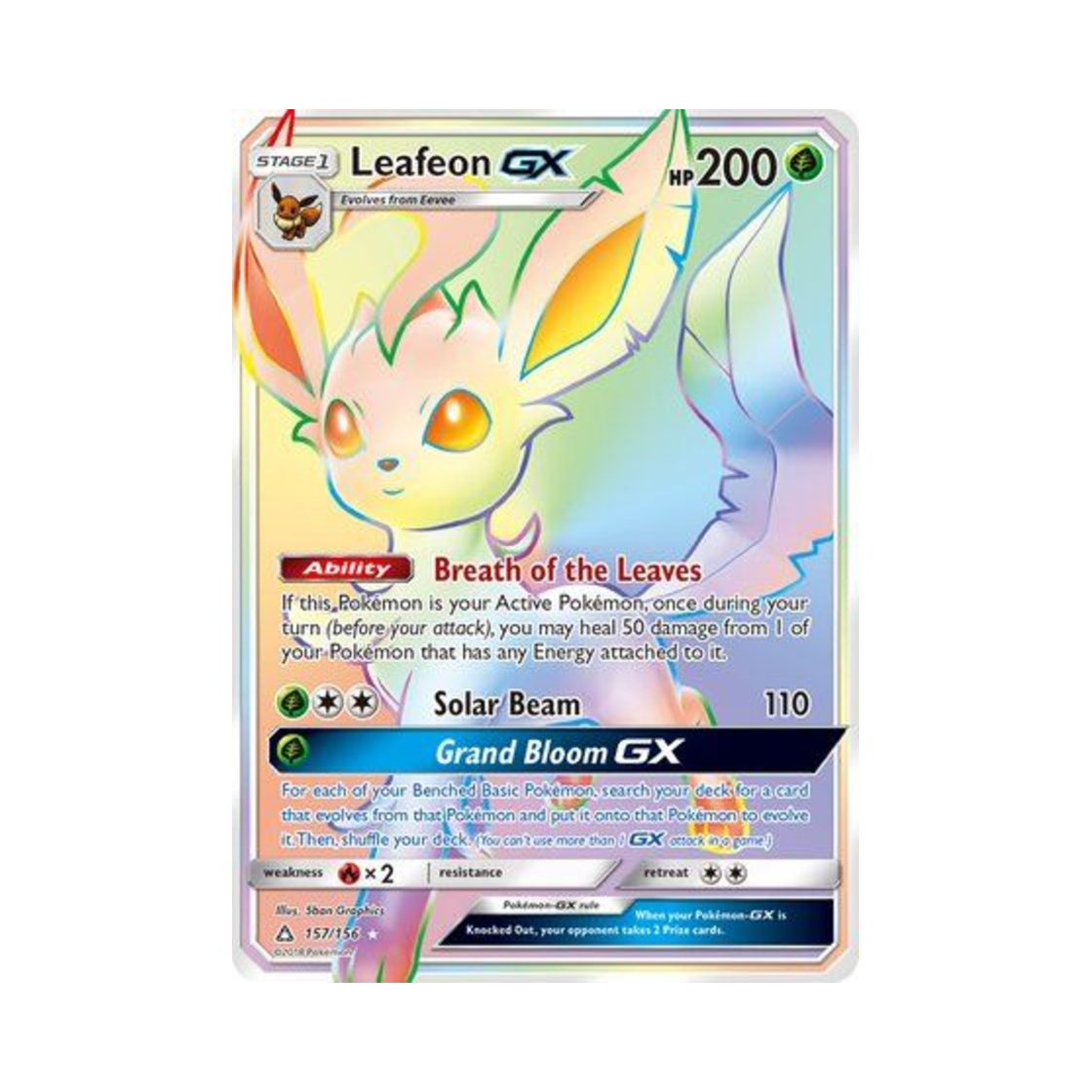 포켓몬 TCG 리피아 GX RR 울트라 프리즘 (영문판)(Pokemon TCG Leafeon GX RR Ultra Prism (English Ver.)) - 1