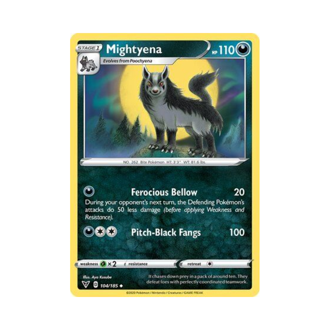 포켓몬 TCG 그라에나 U 비비드 볼티지 (영문판)(Pokemon TCG Mightyena U Vivid Voltage (English Ver.))