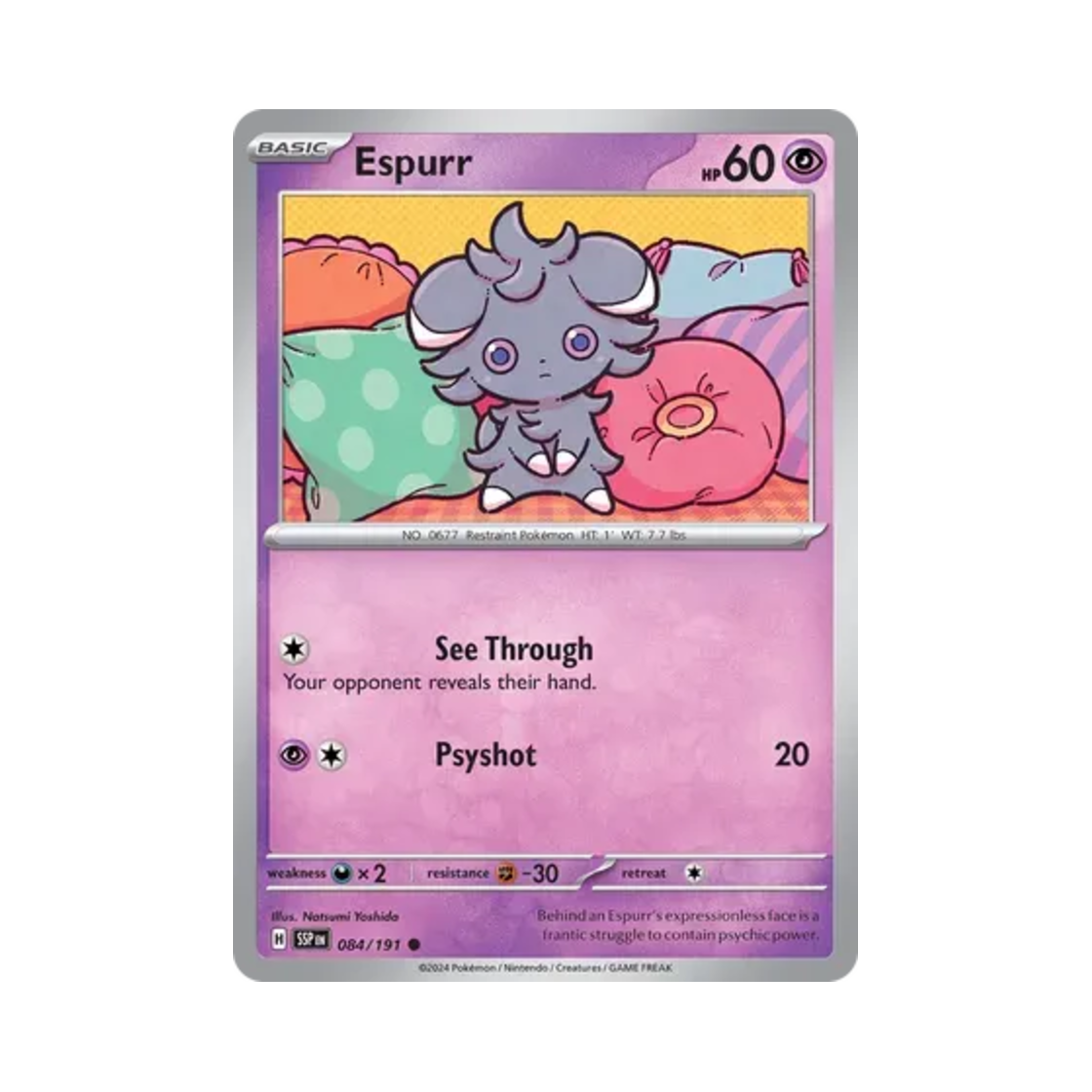포켓몬 TCG 냐스퍼 C 서징 스파크 (영문판)(Pokemon TCG Espurr C Surging Sparks (English Ver.)) - 1