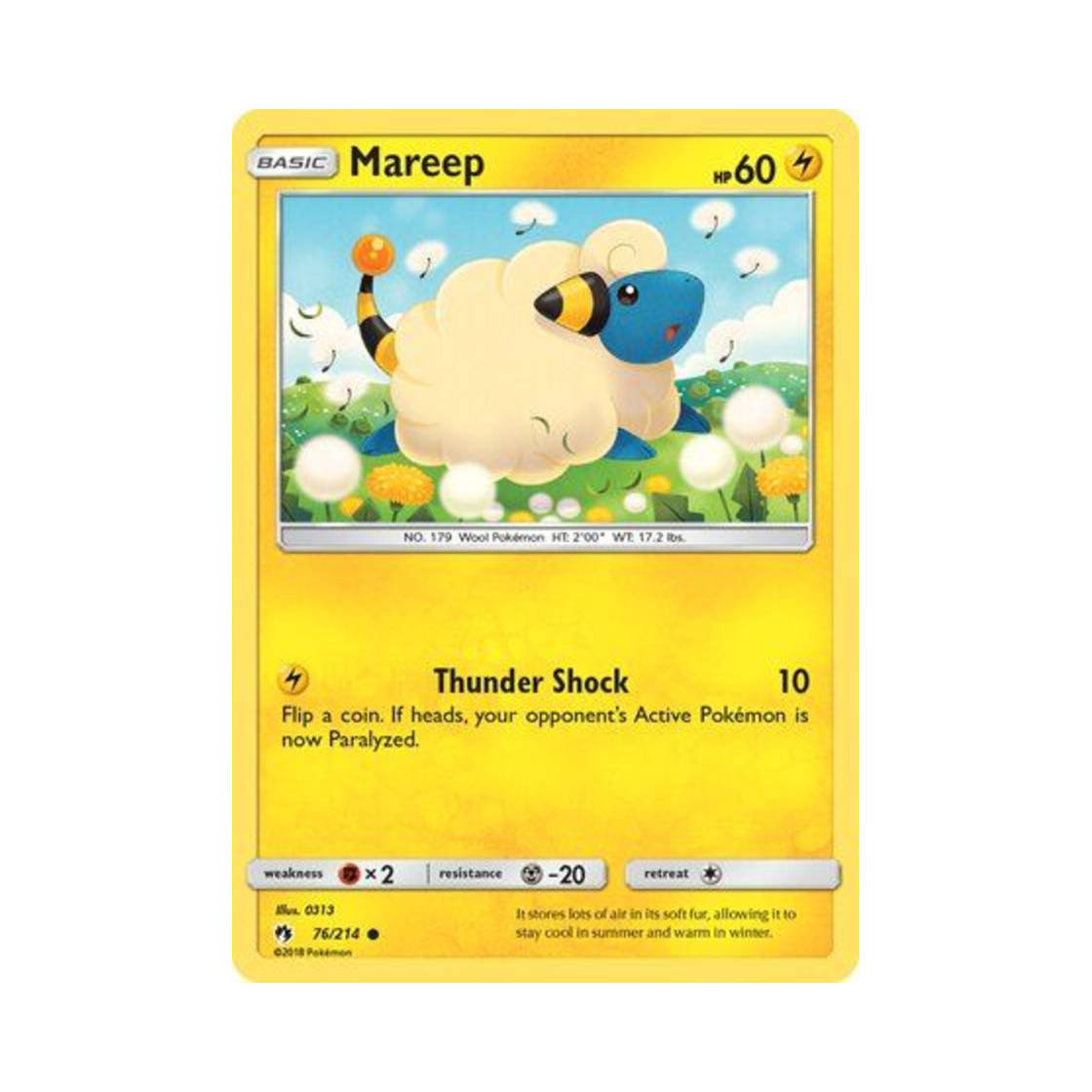 포켓몬 TCG 메리프 C 로스트 썬더 (영문판)(Pokemon TCG Mareep C Lost Thunder (English Ver.)) - 1