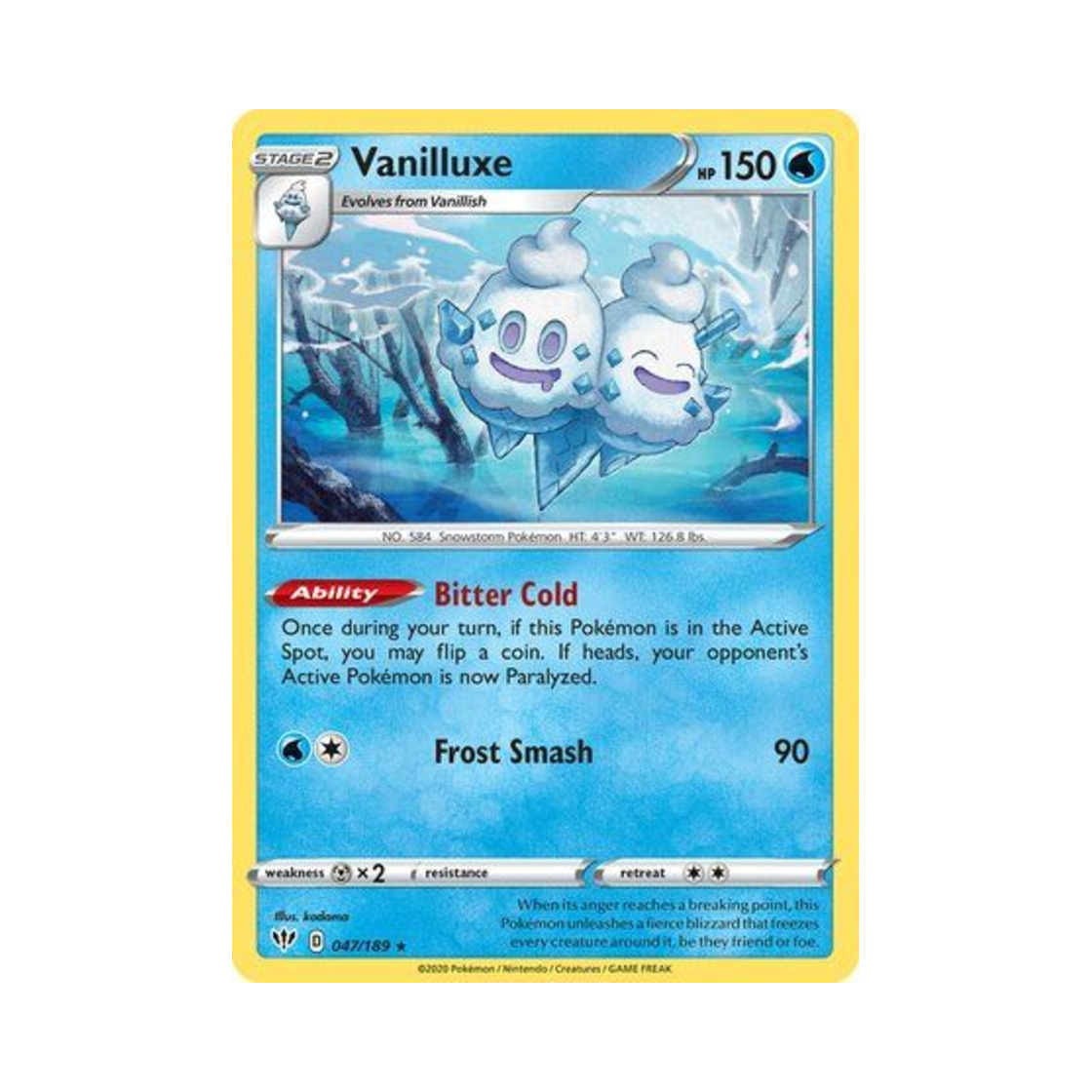 포켓몬 TCG 배바닐라 R 다크니스 어블레이즈 (영문판)(Pokemon TCG Vanilluxe R Darkness Ablaze (English Ver.)) - 1