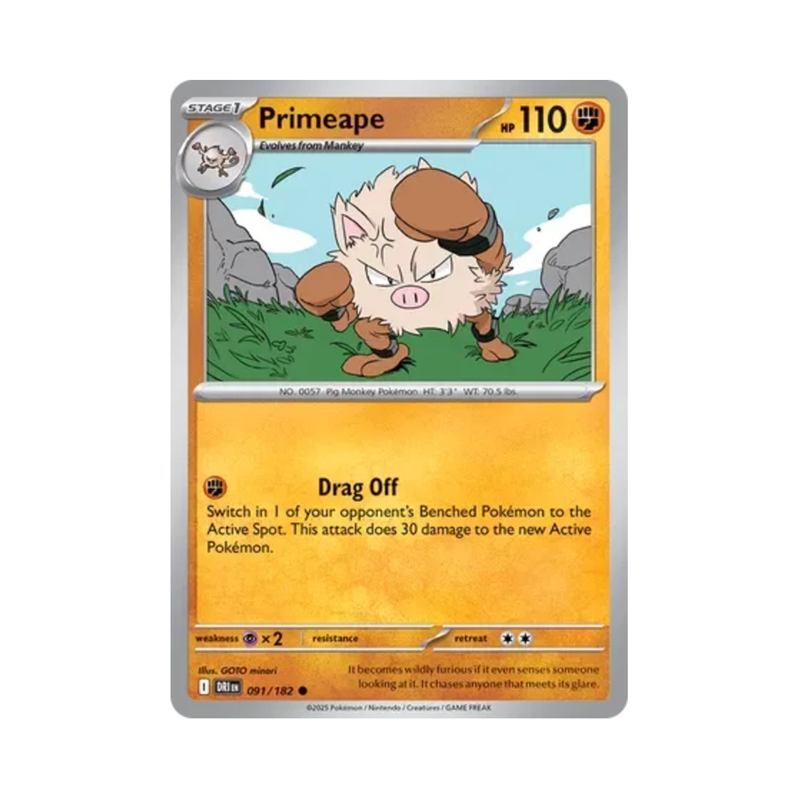 포켓몬 TCG 성원숭 C 데스티니드 라이벌스 (영문판)(Pokemon TCG Primeape C Destined Rivals (English Ver.)) - 1