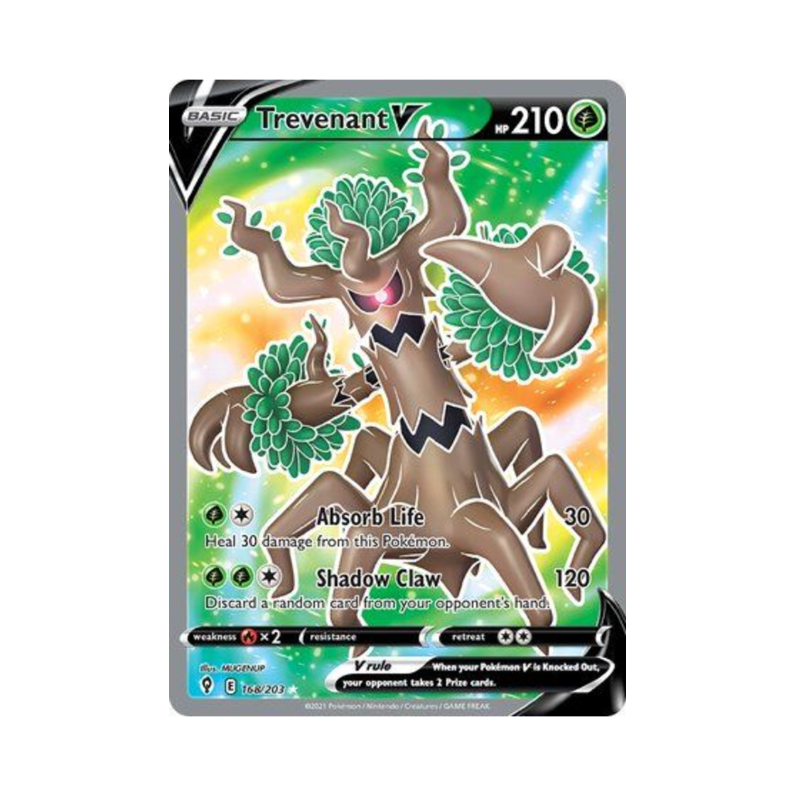 포켓몬 TCG 대로트 V RU 이볼빙 스카이즈 (영문판)(Pokemon TCG Trevenant V RU Evolving Skies (English Ver.))