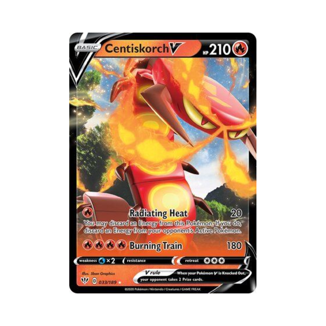 포켓몬 TCG 다태우지네 V HRV 다크니스 어블레이즈 (영문판)(Pokemon TCG Centiskorch V HRV Darkness Ablaze (English Ver.)) - 1