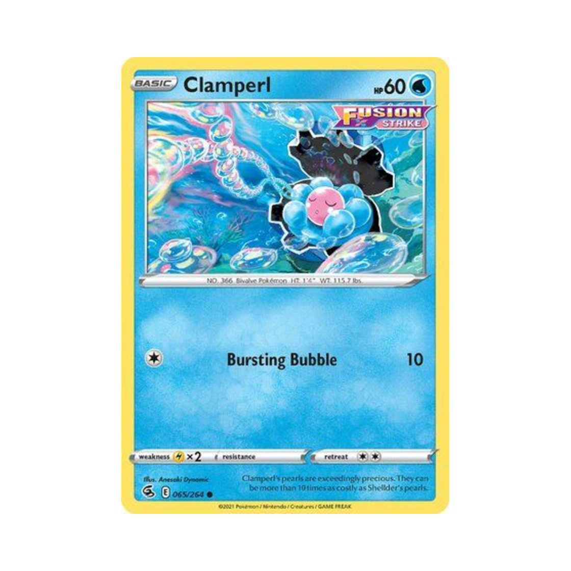 포켓몬 TCG 진주몽 C 퓨전 스트라이크 (영문판)(Pokemon TCG Clamperl C Fusion Strike (English Ver.))