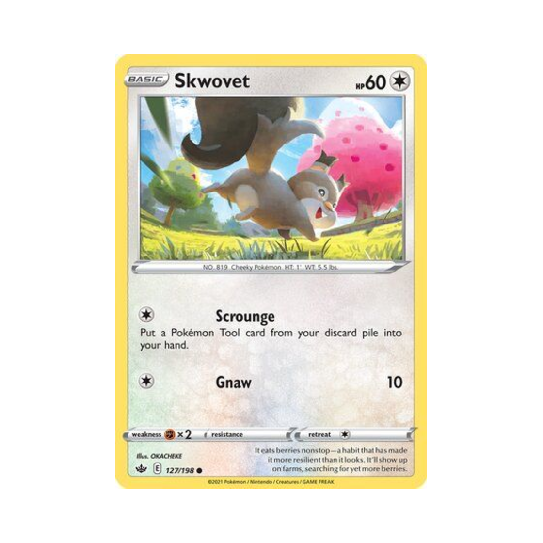 포켓몬 TCG 탐리스 C 칠링 레인 (영문판)(Pokemon TCG Skwovet C Chilling Reign (English Ver.)) - 1