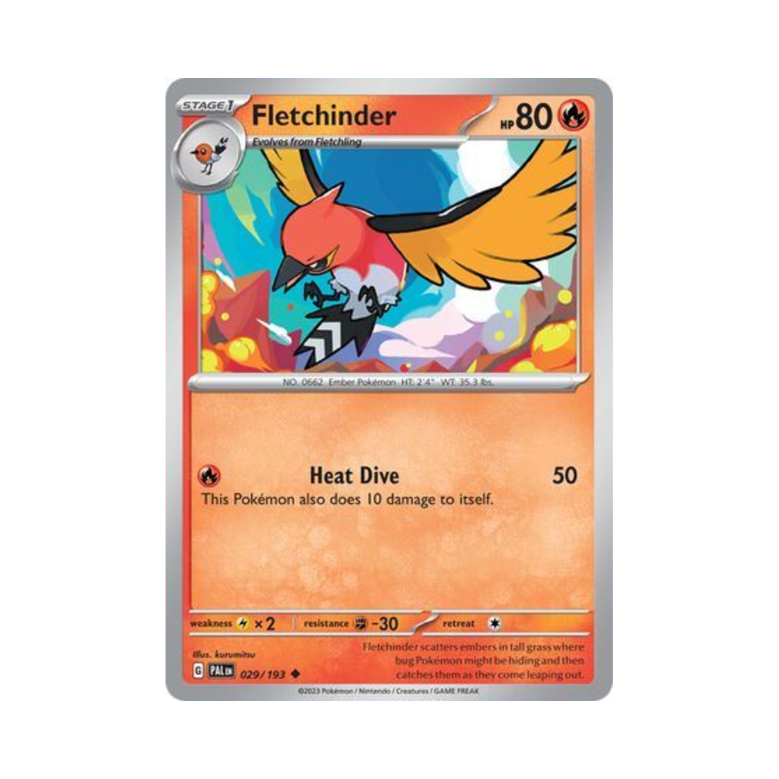 포켓몬 TCG 불화살빈 U 팔데아 이볼브드 (영문판)(Pokemon TCG Fletchinder U Paldea Evolved (English Ver.)) - 1