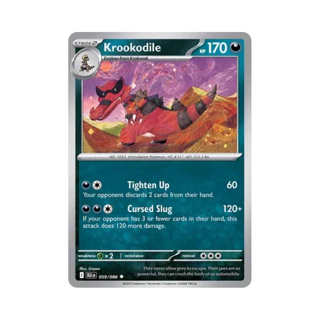 포켓몬 TCG 악비아르 U 블랙볼트 (영문판)(Pokemon TCG Krookodile U Black Bolt (English Ver.)) - 1
