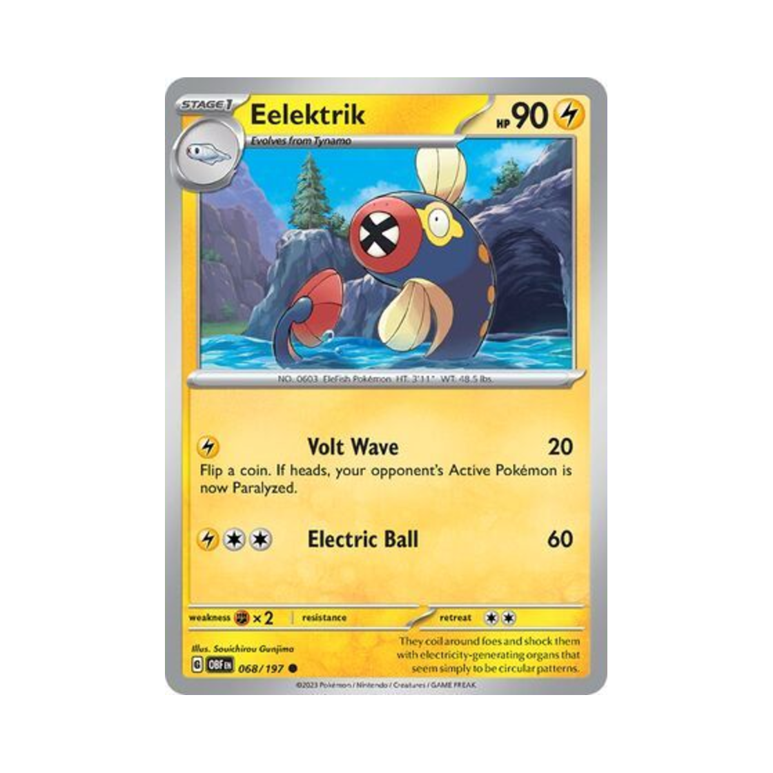포켓몬 TCG 저리릴 C 옵시디언 플레임즈 (영문판)(Pokemon TCG Eelektrik C Obsidian Flames (English Ver.)) - 1