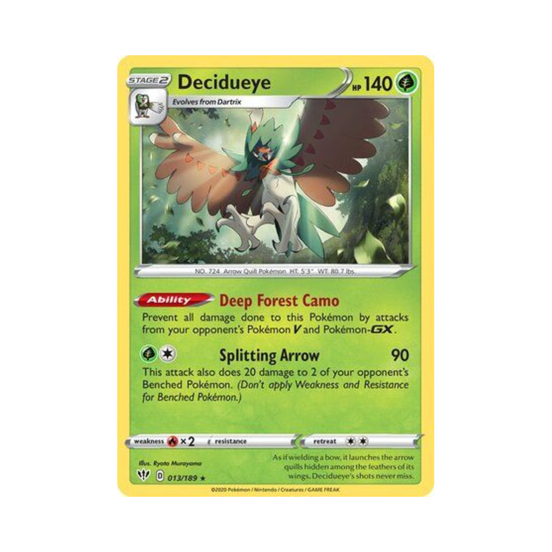 포켓몬 TCG 모크나이퍼 RH 다크니스 어블레이즈 (영문판)(Pokemon TCG Decidueye RH Darkness Ablaze (English Ver.)) - 1