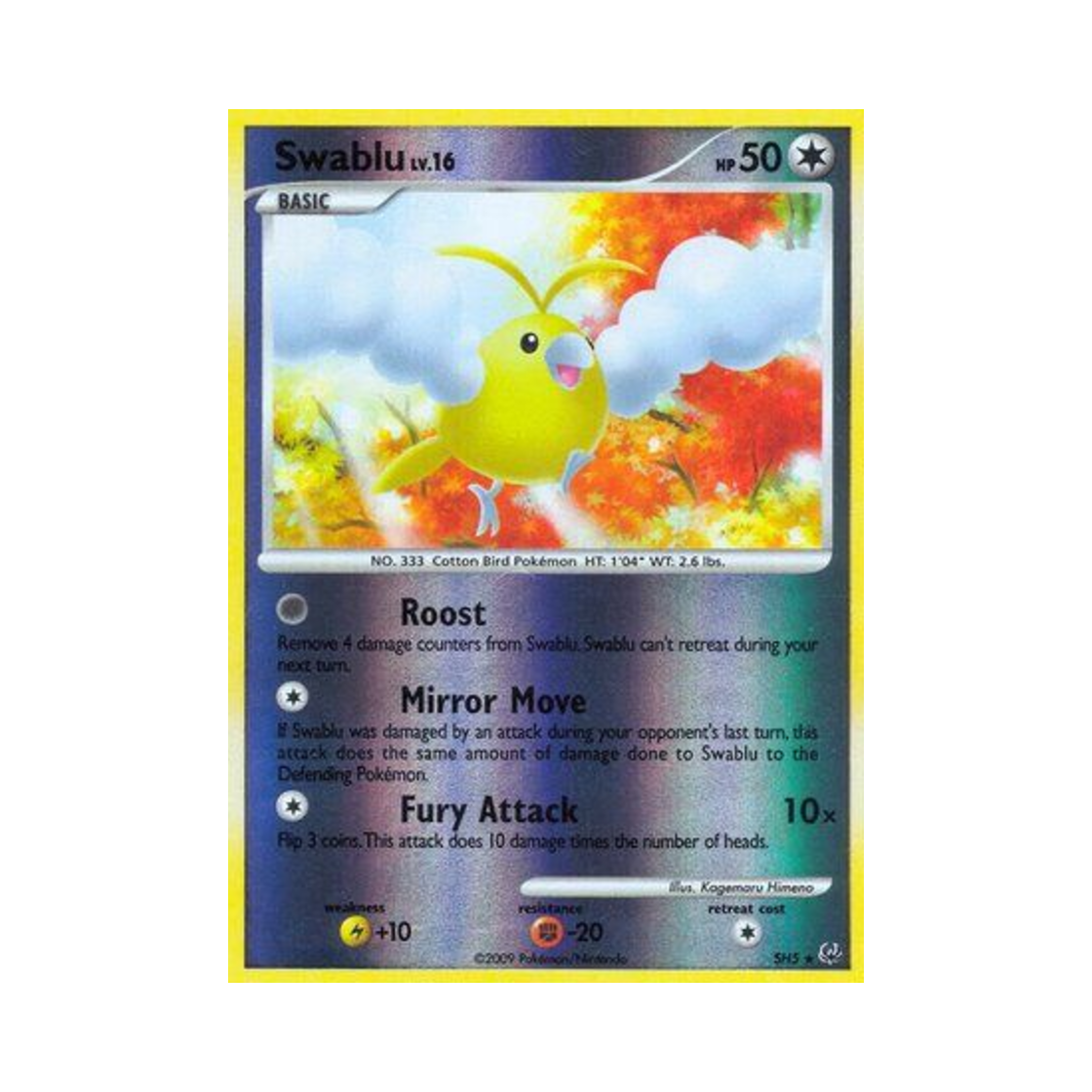 포켓몬 TCG 파비코 RH 플래티넘 (영문판)(Pokemon TCG Swablu RH Platinum (English Ver.)) - 1