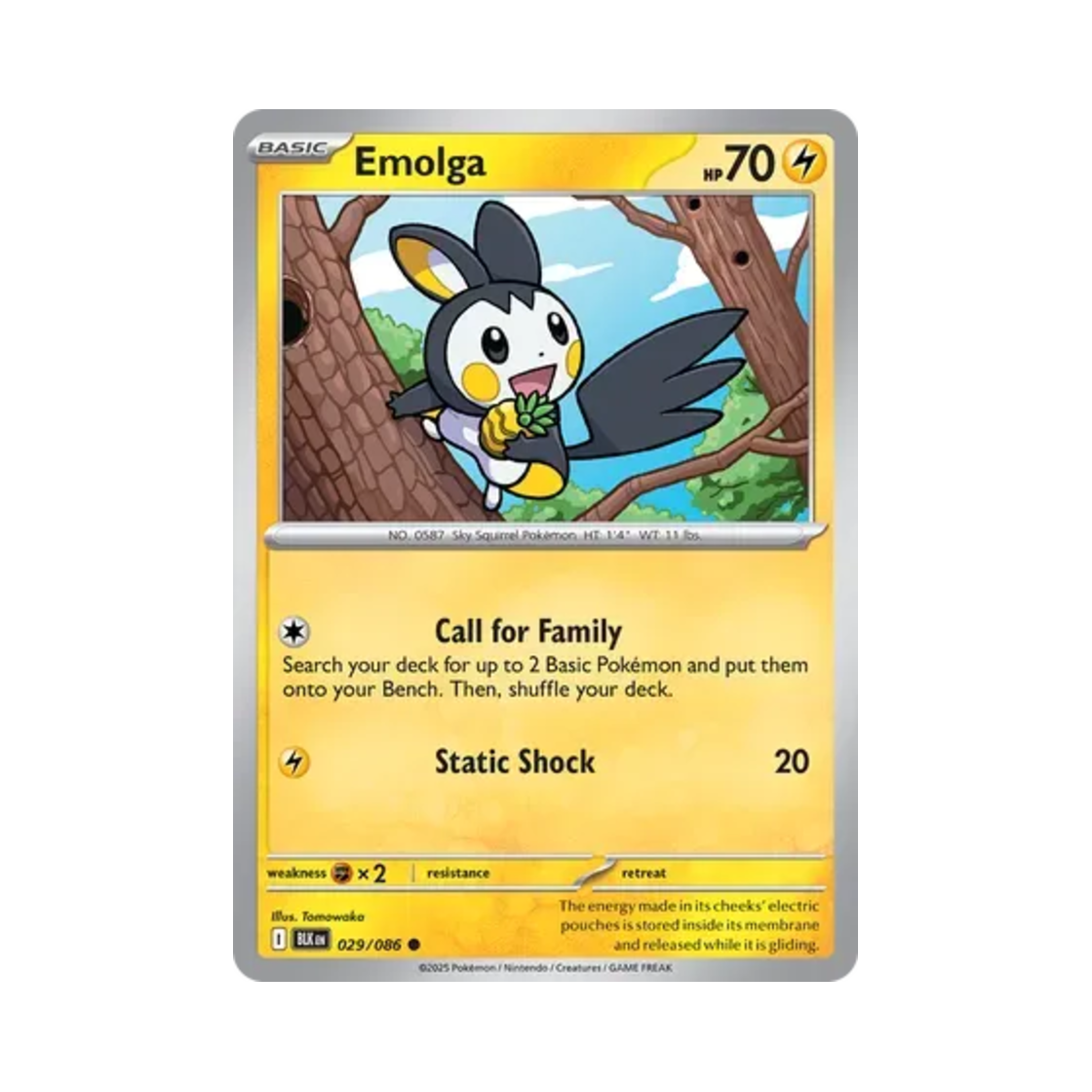 포켓몬 TCG 에몽가 C 블랙볼트 (영문판)(Pokemon TCG Emolga C Black Bolt (English Ver.)) - 1