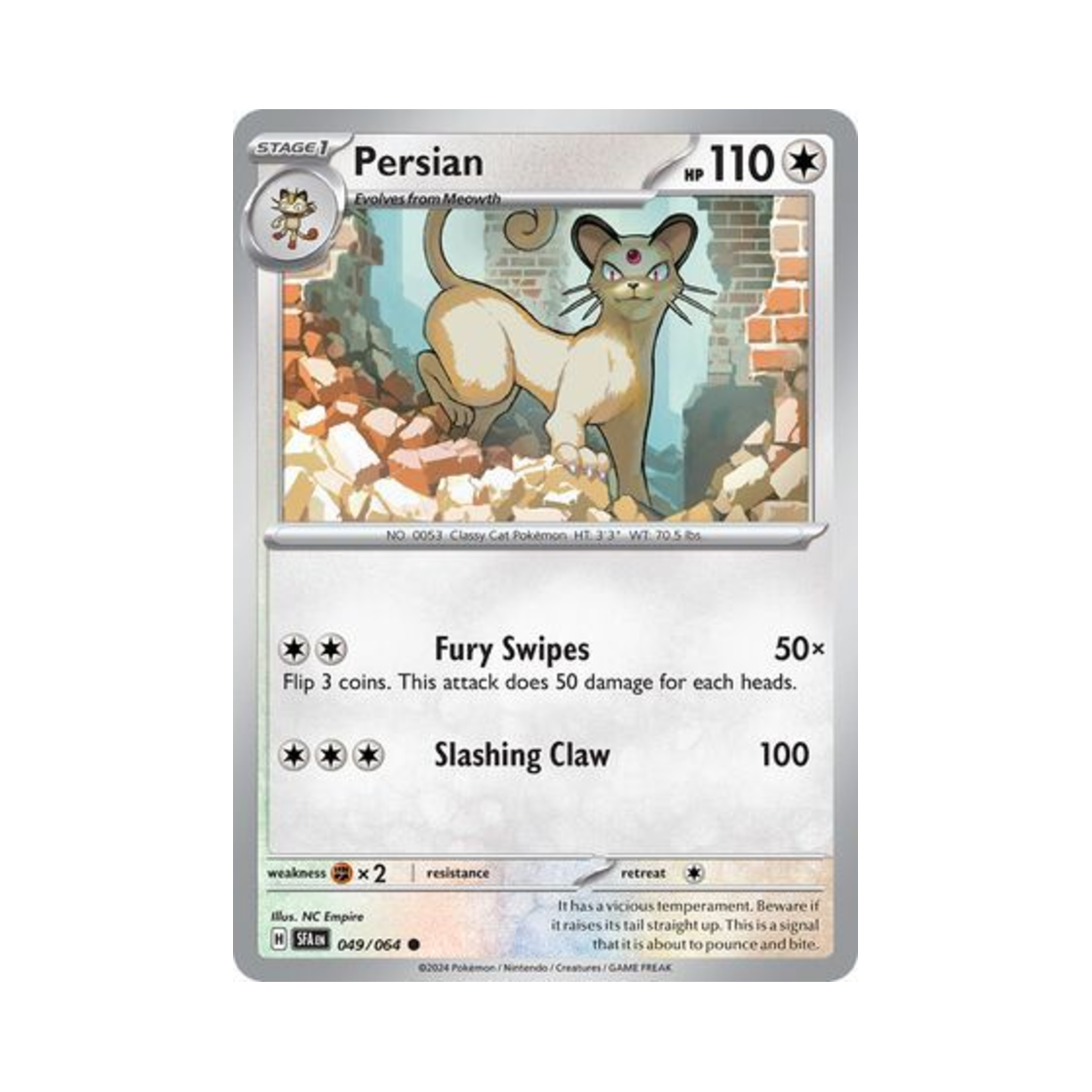 포켓몬 TCG 페르시온 C 슈라우디드 페이블 (영문판)(Pokemon TCG Persian C Shrouded Fable (English Ver.)) - 1