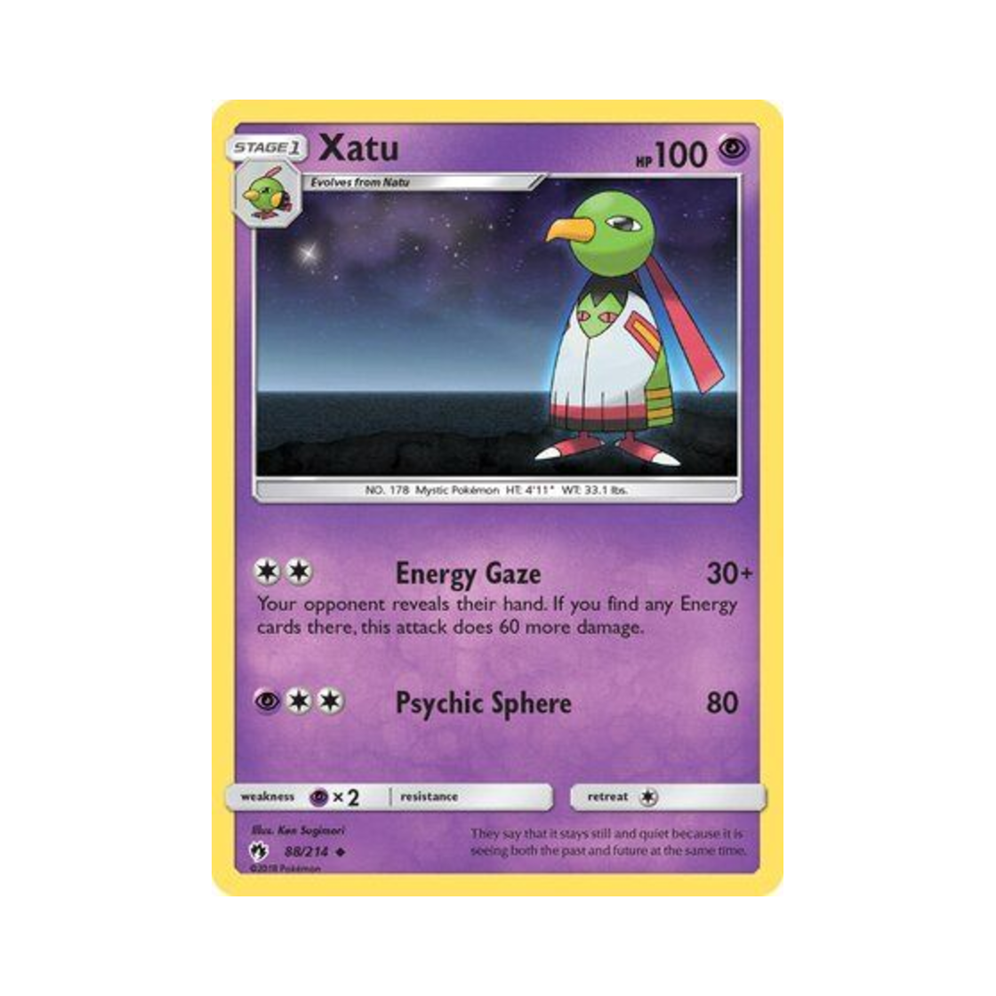포켓몬 TCG 네이티오 U 로스트 썬더 (영문판)(Pokemon TCG Xatu U Lost Thunder (English Ver.))