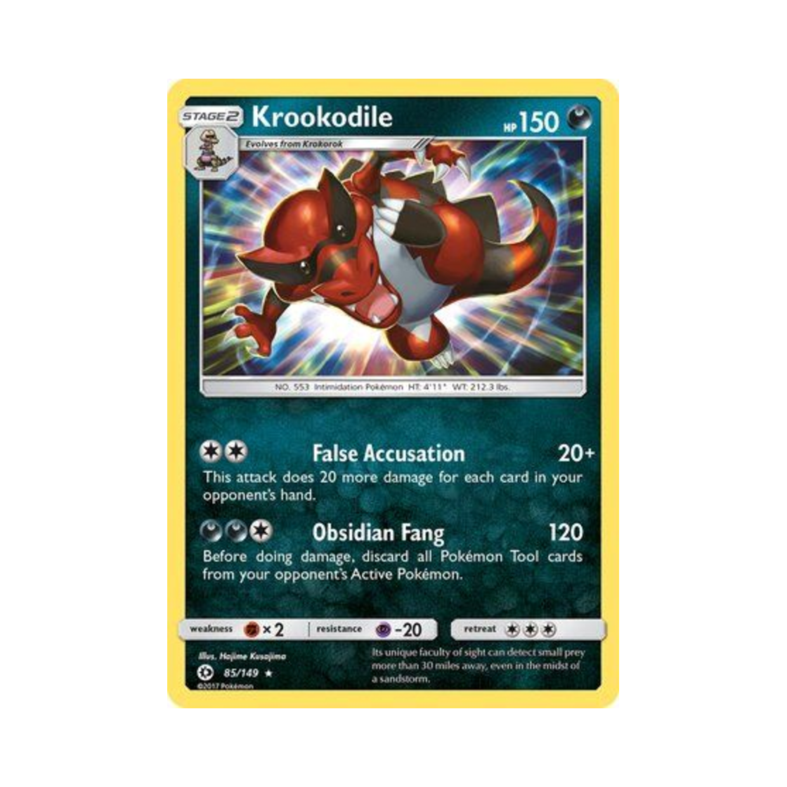 포켓몬 TCG 악비아르 RH 썬 & 문 (영문판)(Pokemon TCG Krookodile RH Sun & Moon (English Ver.)) - 1