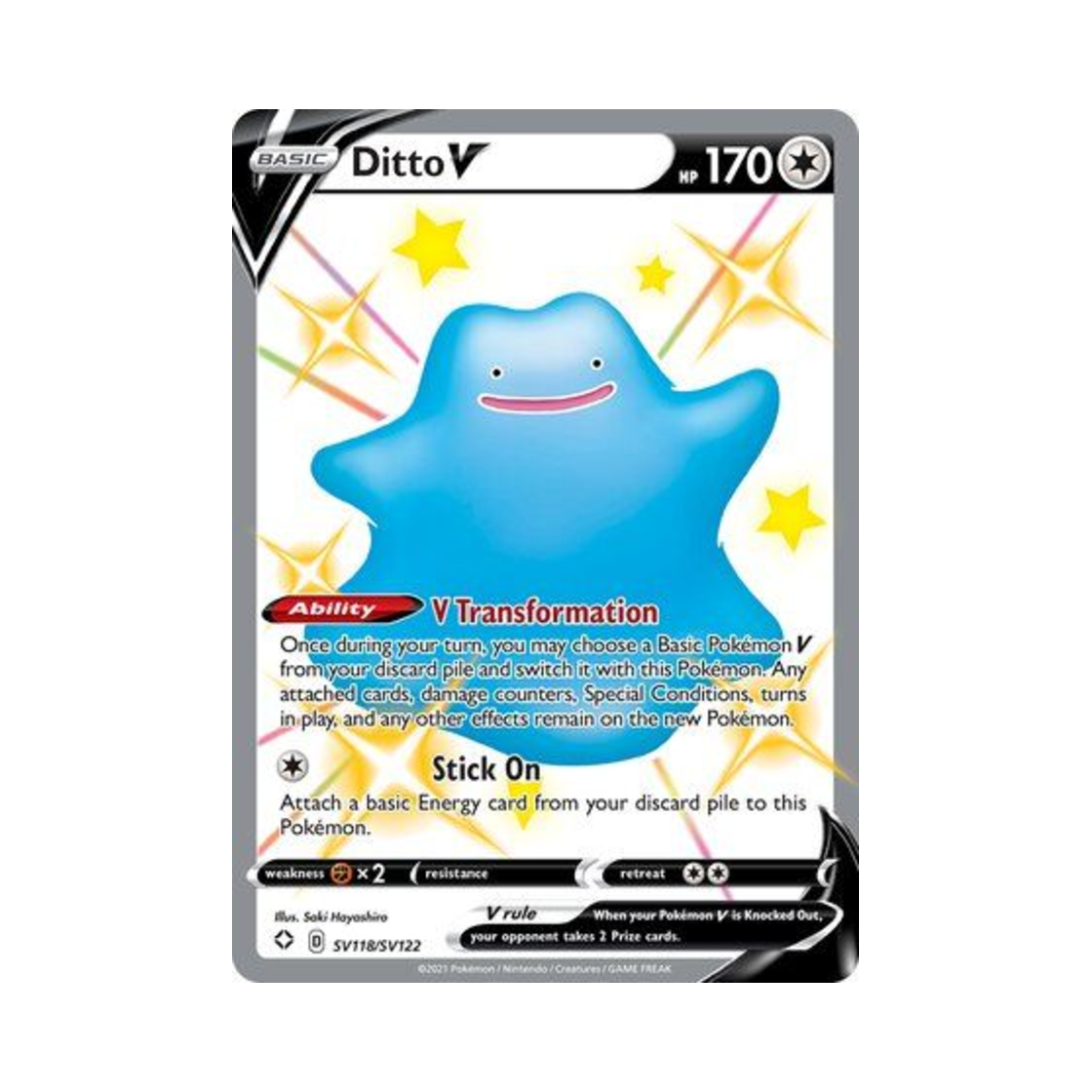 포켓몬 TCG 메타몽 V SRV 샤이닝 페이츠 (영문판)(Pokemon TCG Ditto V SRV Shining Fates (English Ver.))