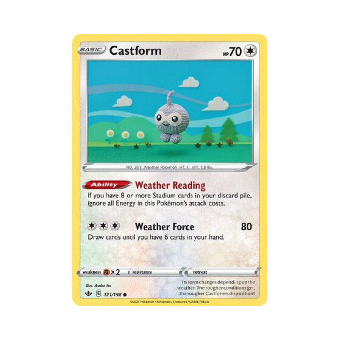 포켓몬 TCG 캐스퐁 C 칠링 레인 (영문판)(Pokemon TCG Castform C Chilling Reign (English Ver.)) - 1