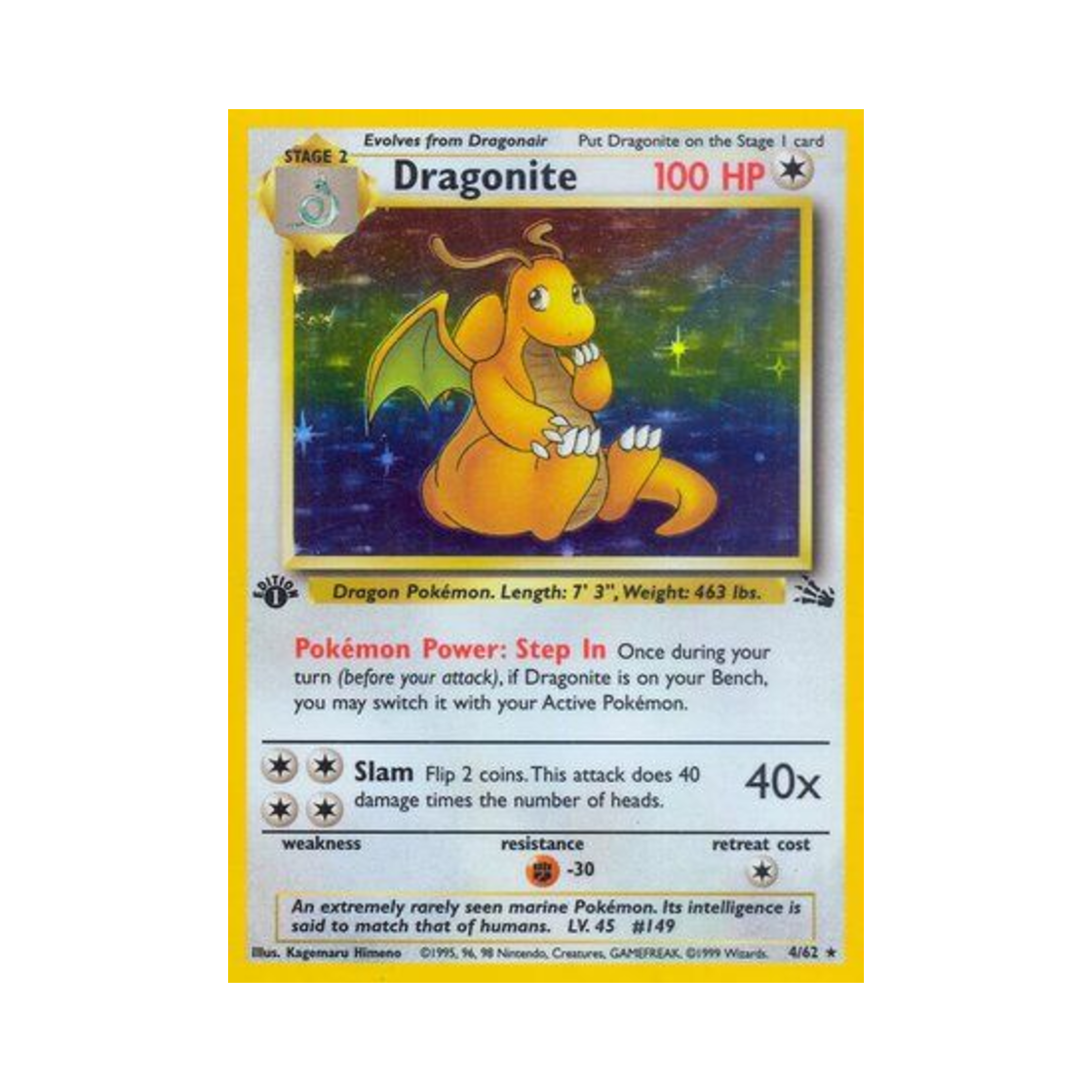 포켓몬 TCG 망나뇽 RH 포실 (영문판)(Pokemon TCG Dragonite RH Fossil (English Ver.)) - 1