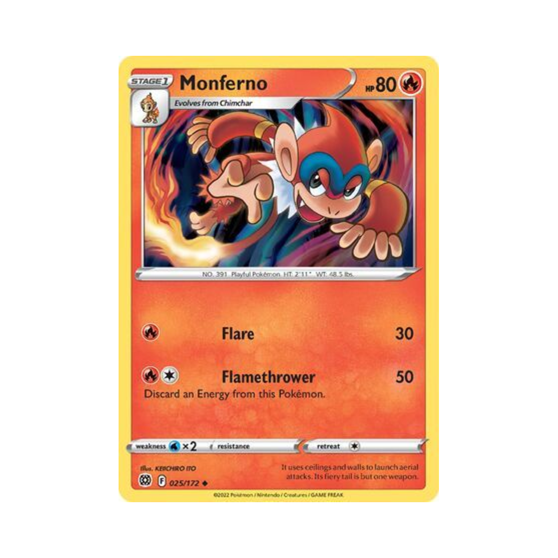 포켓몬 TCG 파이숭이 U 브릴리언트 스타즈 (영문판)(Pokemon TCG Monferno U Brilliant Stars (English Ver.)) - 1
