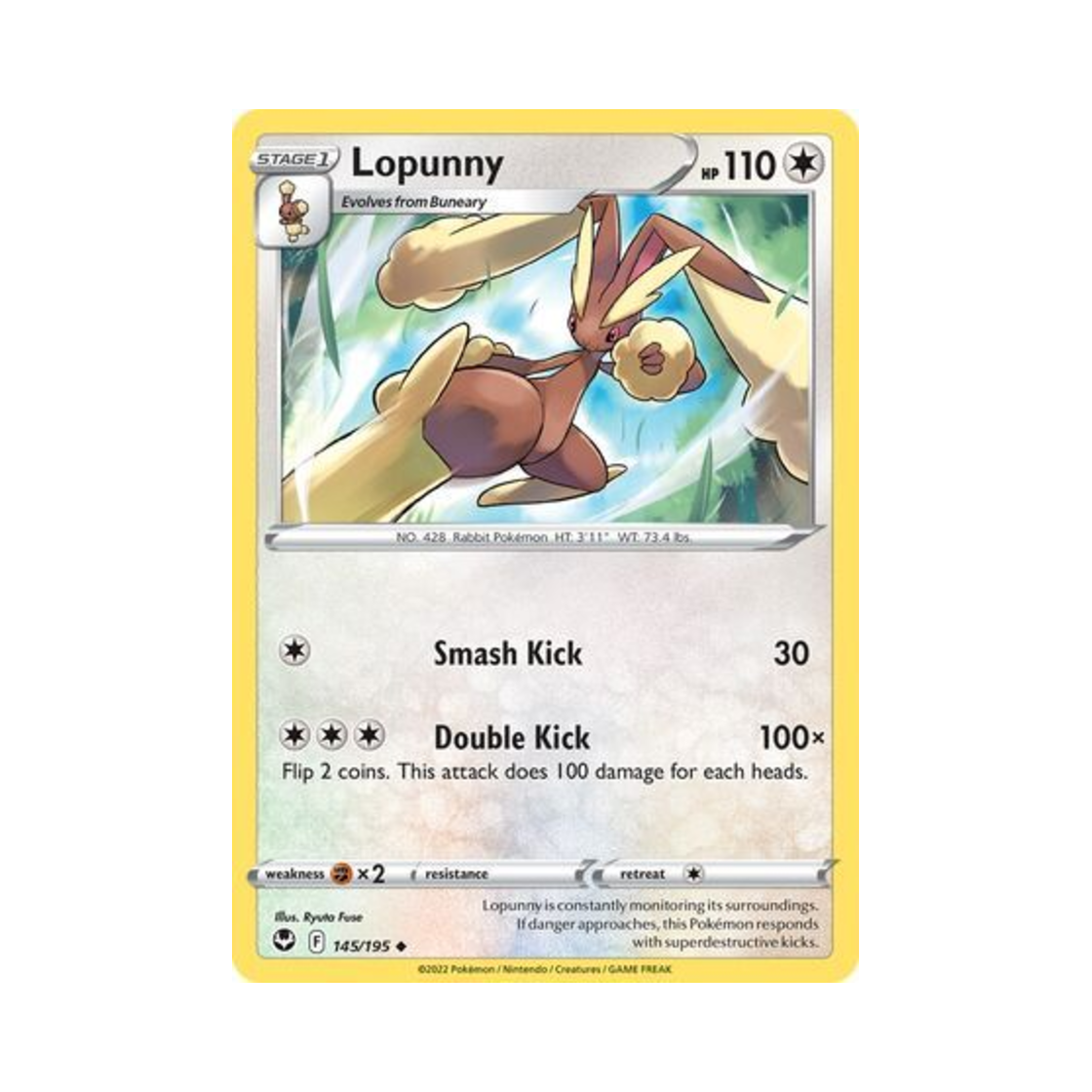 포켓몬 TCG 이어롭 U 실버 템페스트 (영문판)(Pokemon TCG Lopunny U Silver Tempest (English Ver.)) - 1
