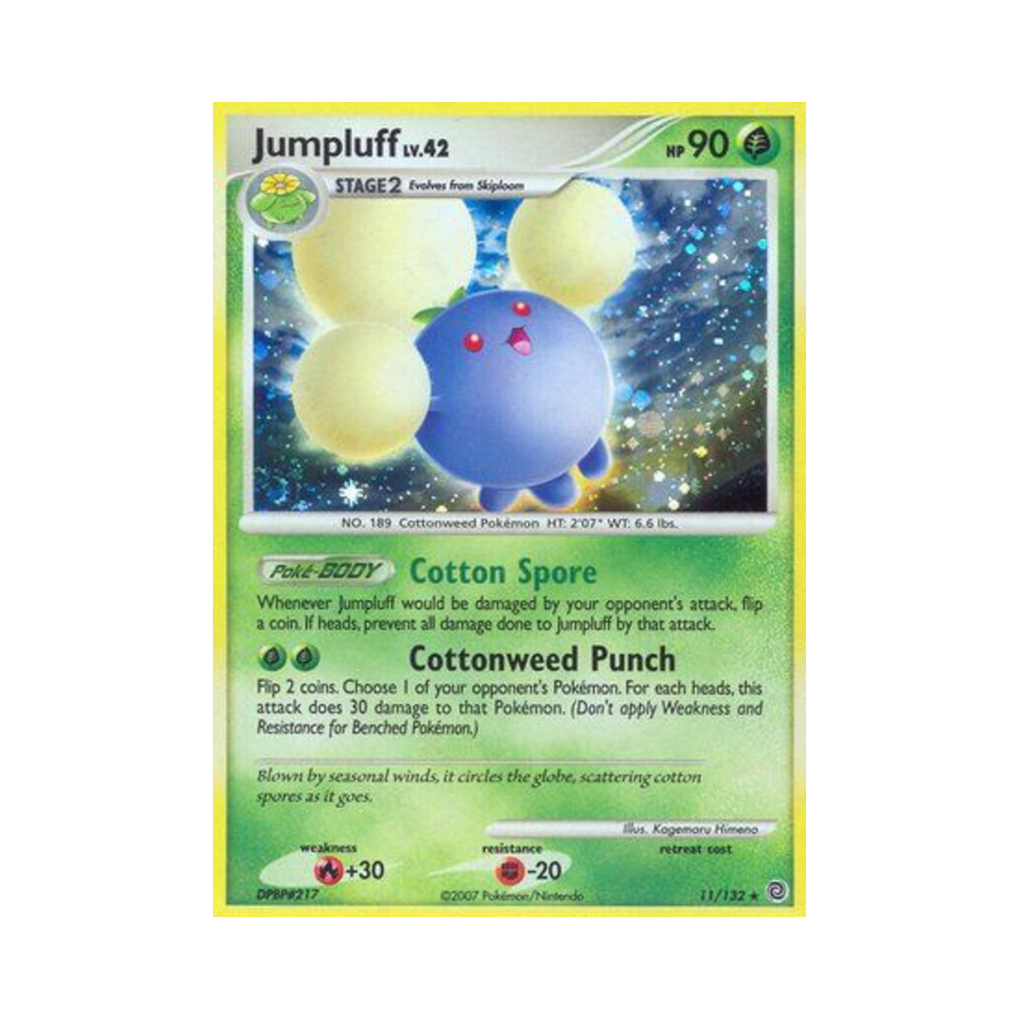 포켓몬 TCG 솜솜코 RH 시크릿 원더스 (영문판)(Pokemon TCG Jumpluff RH Secret Wonders (English Ver.))