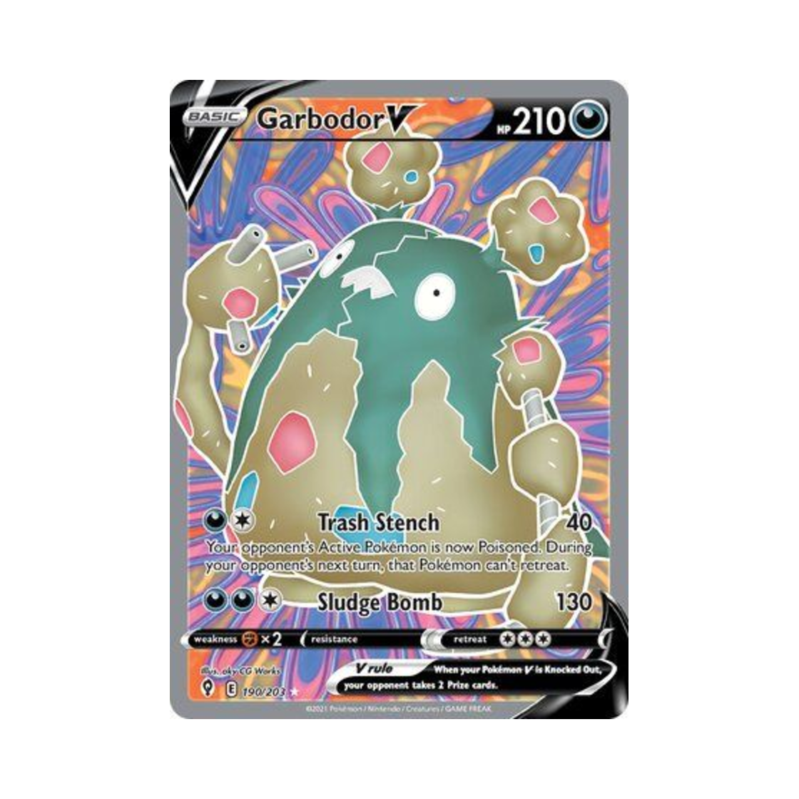 포켓몬 TCG 더스트나 V RU 이볼빙 스카이즈 (영문판)(Pokemon TCG Garbodor V RU Evolving Skies (English Ver.))