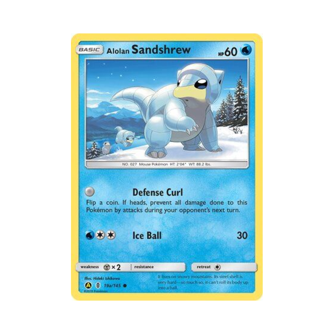 포켓몬 TCG 알로라 모래두지 C 옐로우 A 얼터네이트 (영문판)(Pokemon TCG Alolan Sandshrew C Yellow A Alternate (English Ver.)) - 1