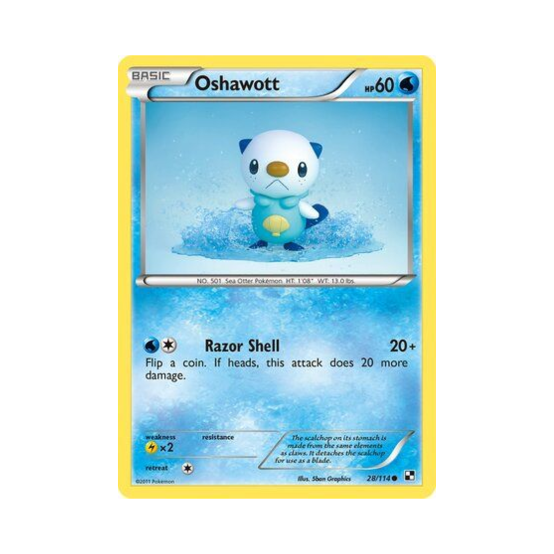 포켓몬 TCG 수댕이 C 블랙 & 화이트 (영문판)(Pokemon TCG Oshawott C Black & White (English Ver.)) - 1