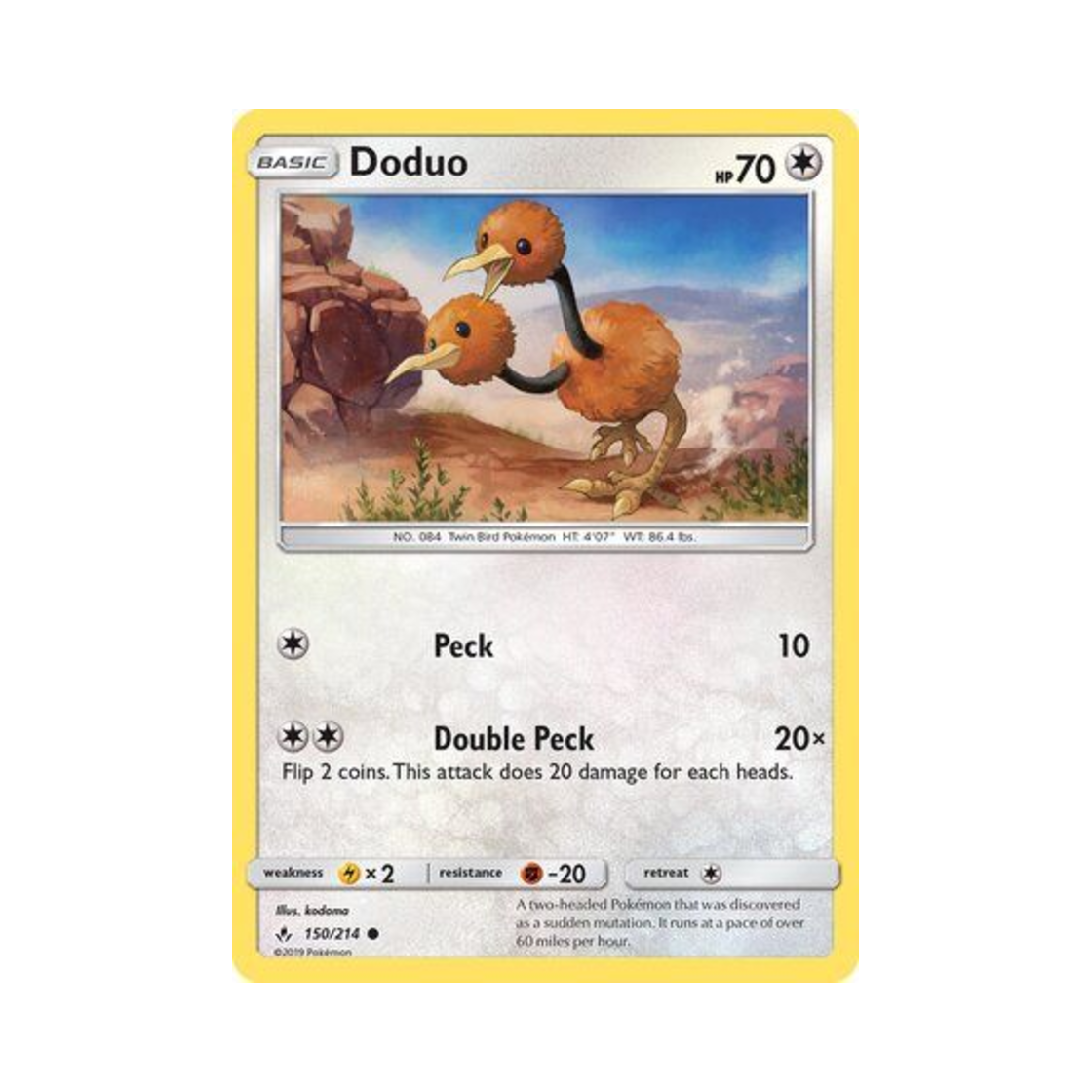 포켓몬 TCG 두두 C 언브로큰 본즈 (영문판)(Pokemon TCG Doduo C Unbroken Bonds (English Ver.)) - 1