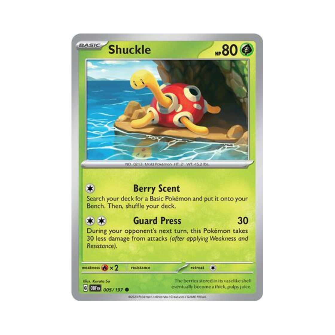 포켓몬 TCG 단단지 C 옵시디언 플레임즈 (영문판)(Pokemon TCG Shuckle C Obsidian Flames (English Ver.)) - 1