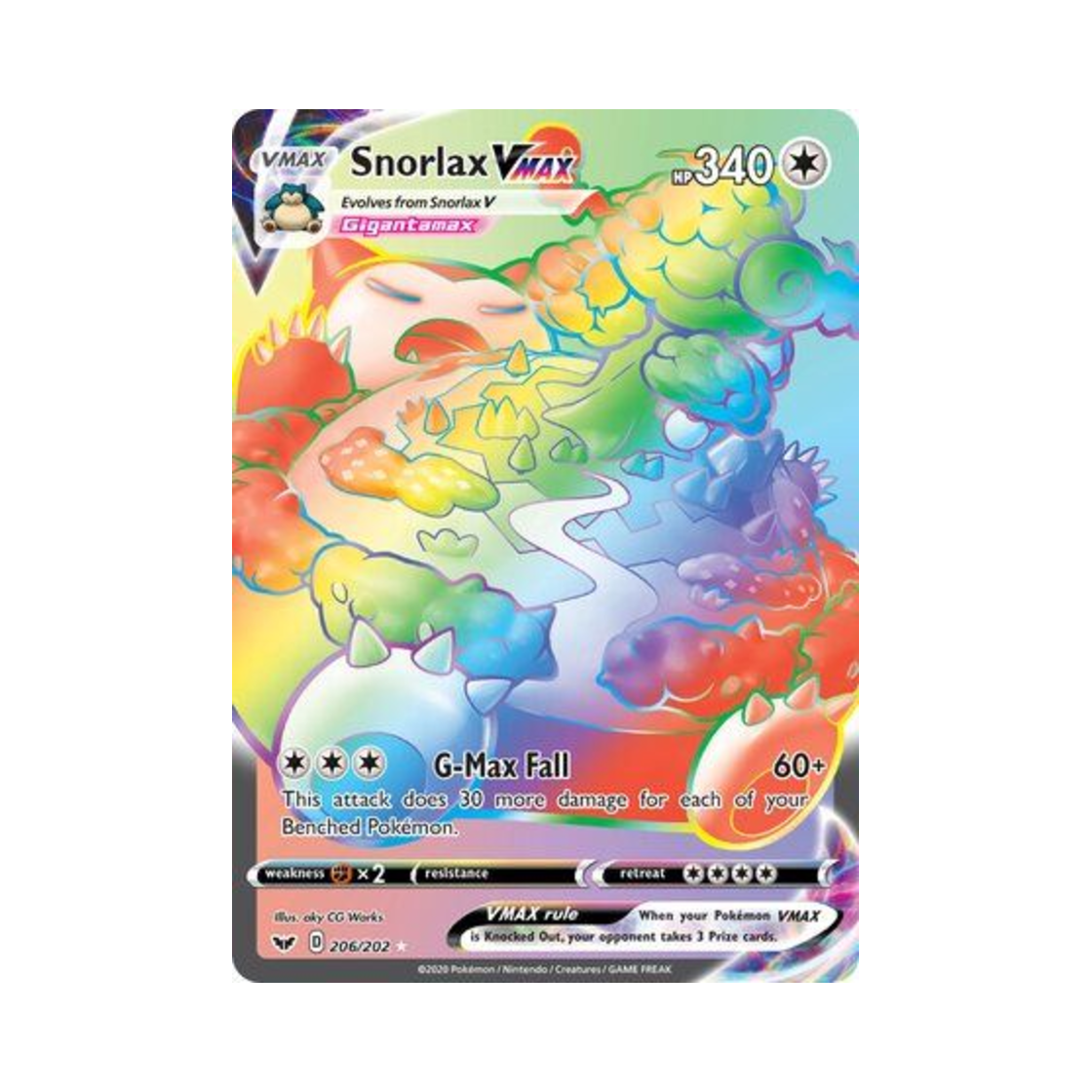 포켓몬 TCG 잠만보 VMAX RR 소드 & 실드 (영문판)(Pokemon TCG Snorlax VMAX RR Sword & Shield (English Ver.)) - 1