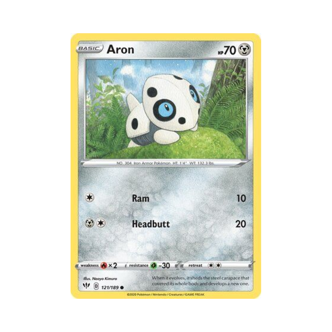 포켓몬 TCG 가보리 C 다크니스 어블레이즈 (영문판)(Pokemon TCG Aron C Darkness Ablaze (English Ver.)) - 1