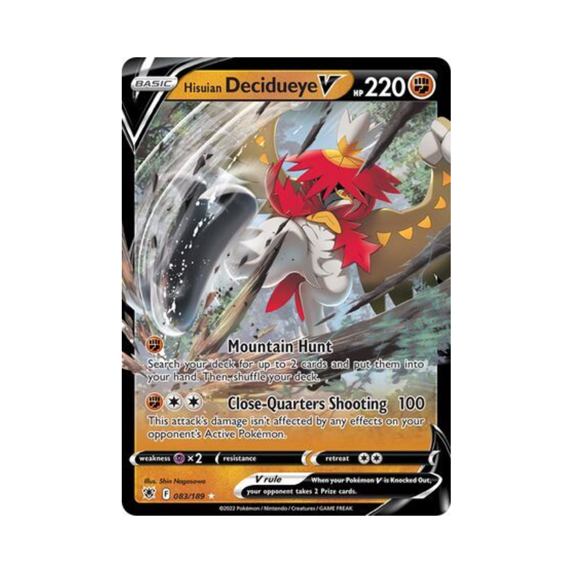포켓몬 TCG 히스이 모크나이퍼 V HRV 아스트랄 레디안스 (영문판)(Pokemon TCG Hisuian Decidueye V HRV Astral Radiance (English Ver.)) - 1