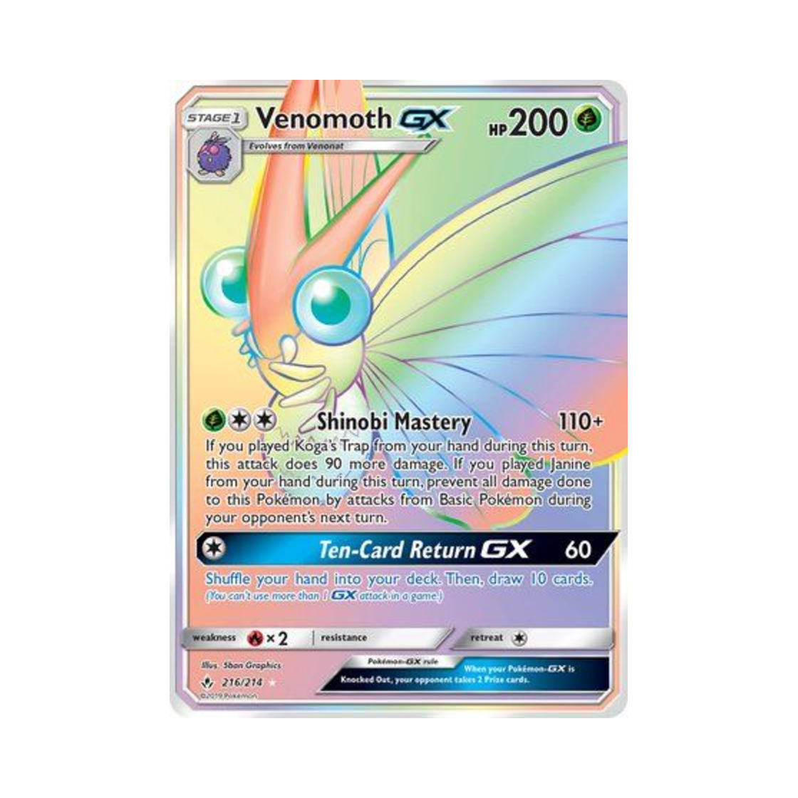 포켓몬 TCG 도나리 GX RR 언브로큰 본즈 (영문판)(Pokemon TCG Venomoth GX RR Unbroken Bonds (English Ver.)) - 1