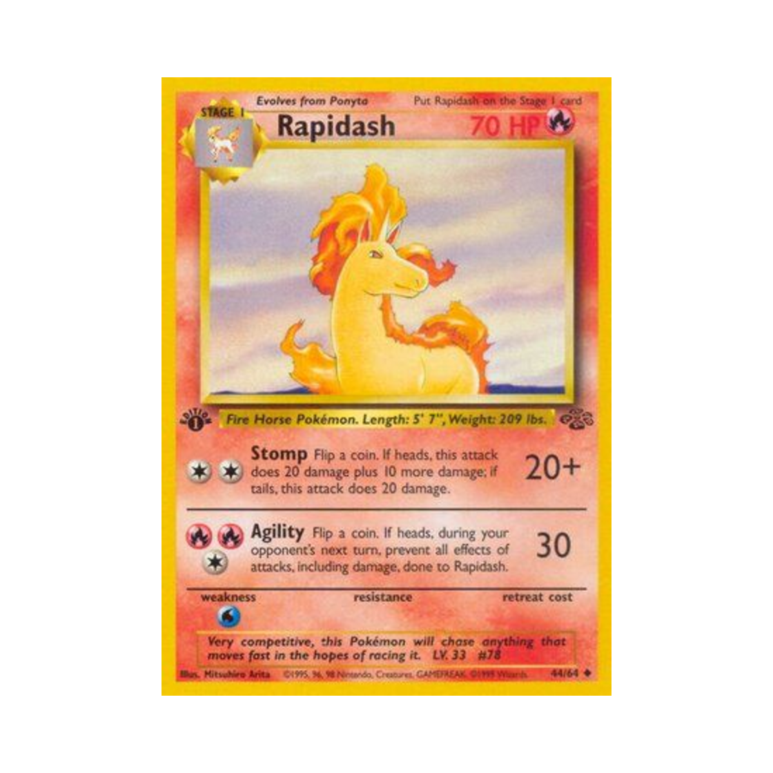 포켓몬 TCG 날쌩마 U 정글 (영문판)(Pokemon TCG Rapidash U Jungle (English Ver.))