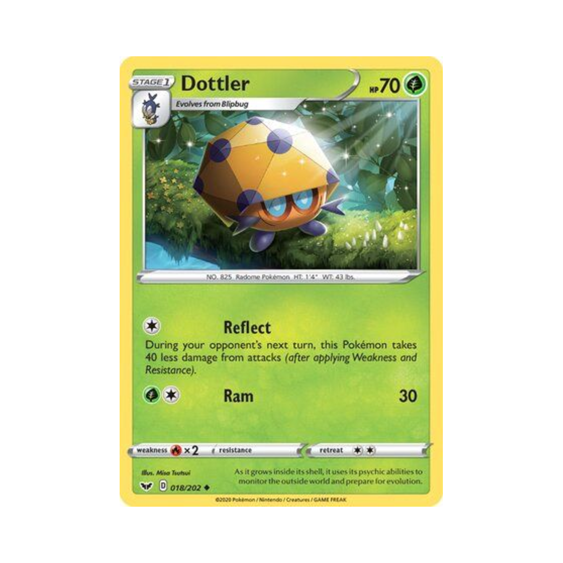 포켓몬 TCG 레돔벌레 U 소드 & 실드 (영문판)(Pokemon TCG Dottler U Sword & Shield (English Ver.))