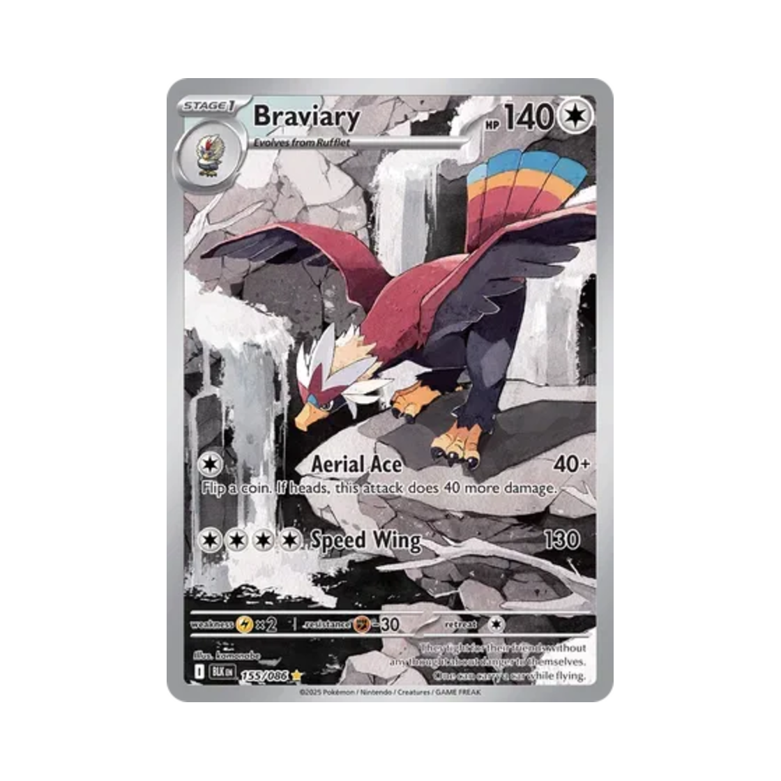 포켓몬 TCG 워글 IR 블랙볼트 (영문판)(Pokemon TCG Braviary IR Black Bolt (English Ver.))