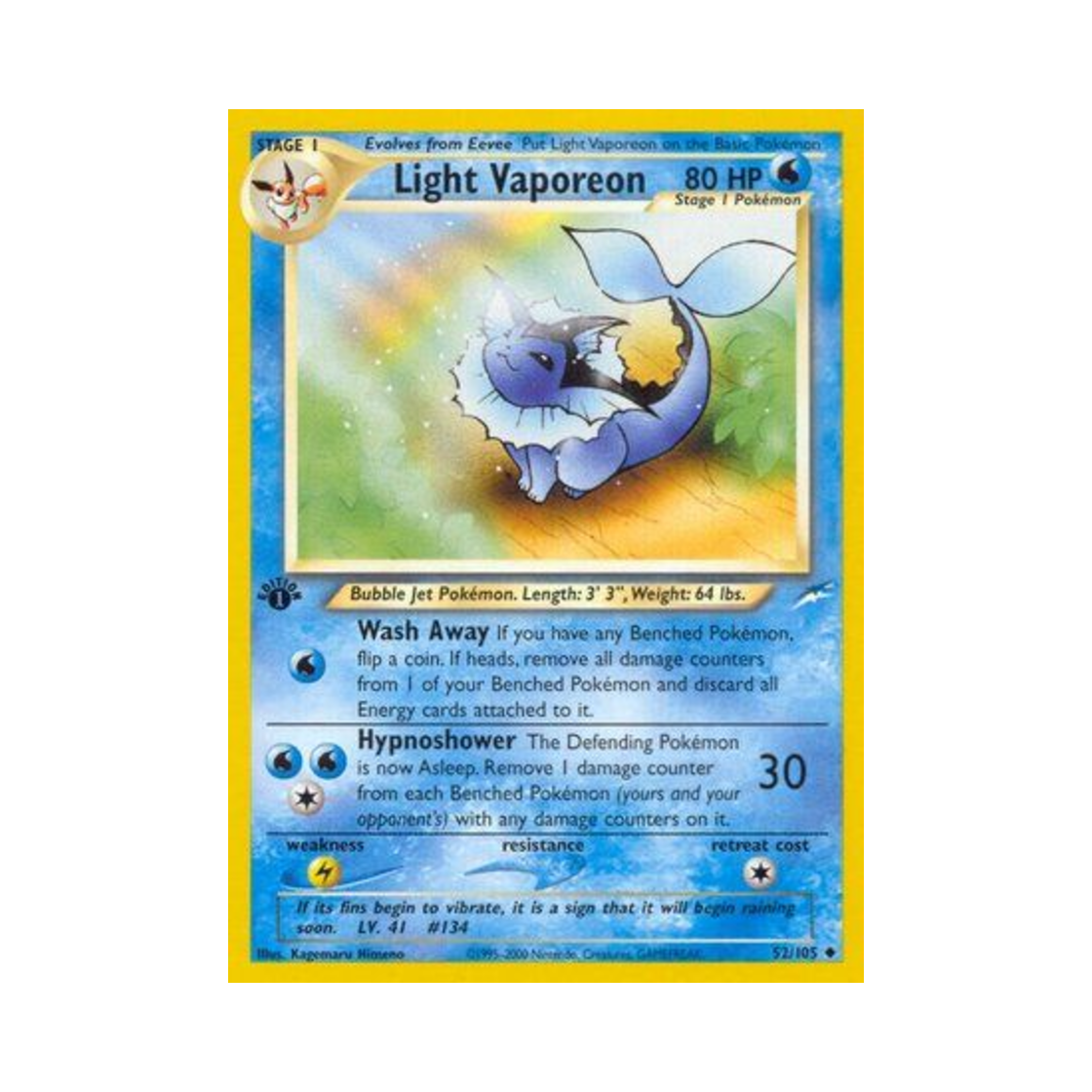 포켓몬 TCG 라이트 샤미드 U 네오 데스티니 (영문판)(Pokemon TCG Light Vaporeon U Neo Destiny (English Ver.)) - 1