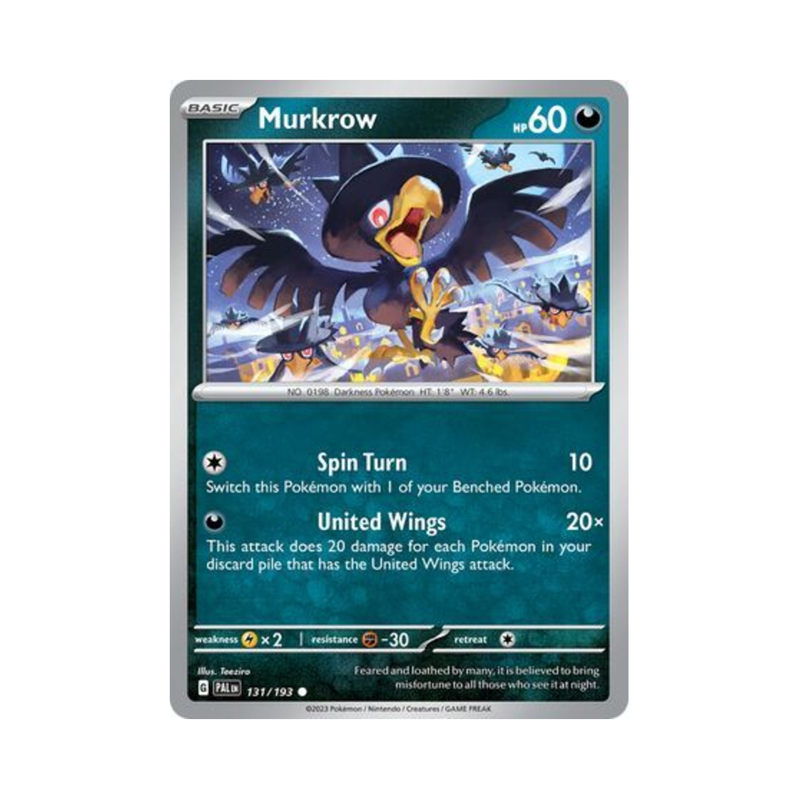 포켓몬 TCG 니로우 C 팔데아 이볼브드 (영문판)(Pokemon TCG Murkrow C Paldea Evolved (English Ver.)) - 1