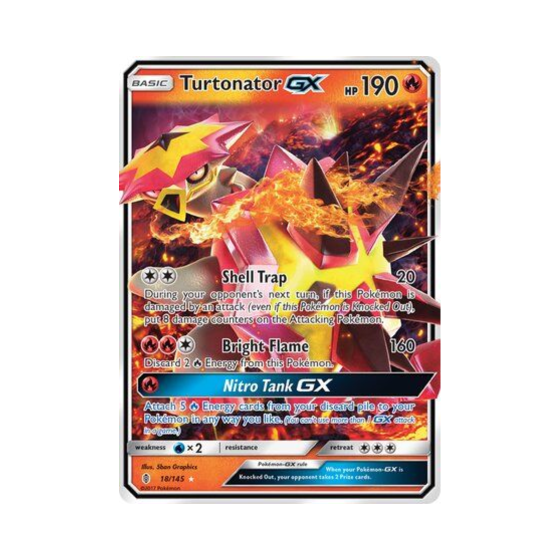 포켓몬 TCG 폭거북스 GX RHG 가디언스 라이징 (영문판)(Pokemon TCG Turtonator GX RHG Guardians Rising (English Ver.))