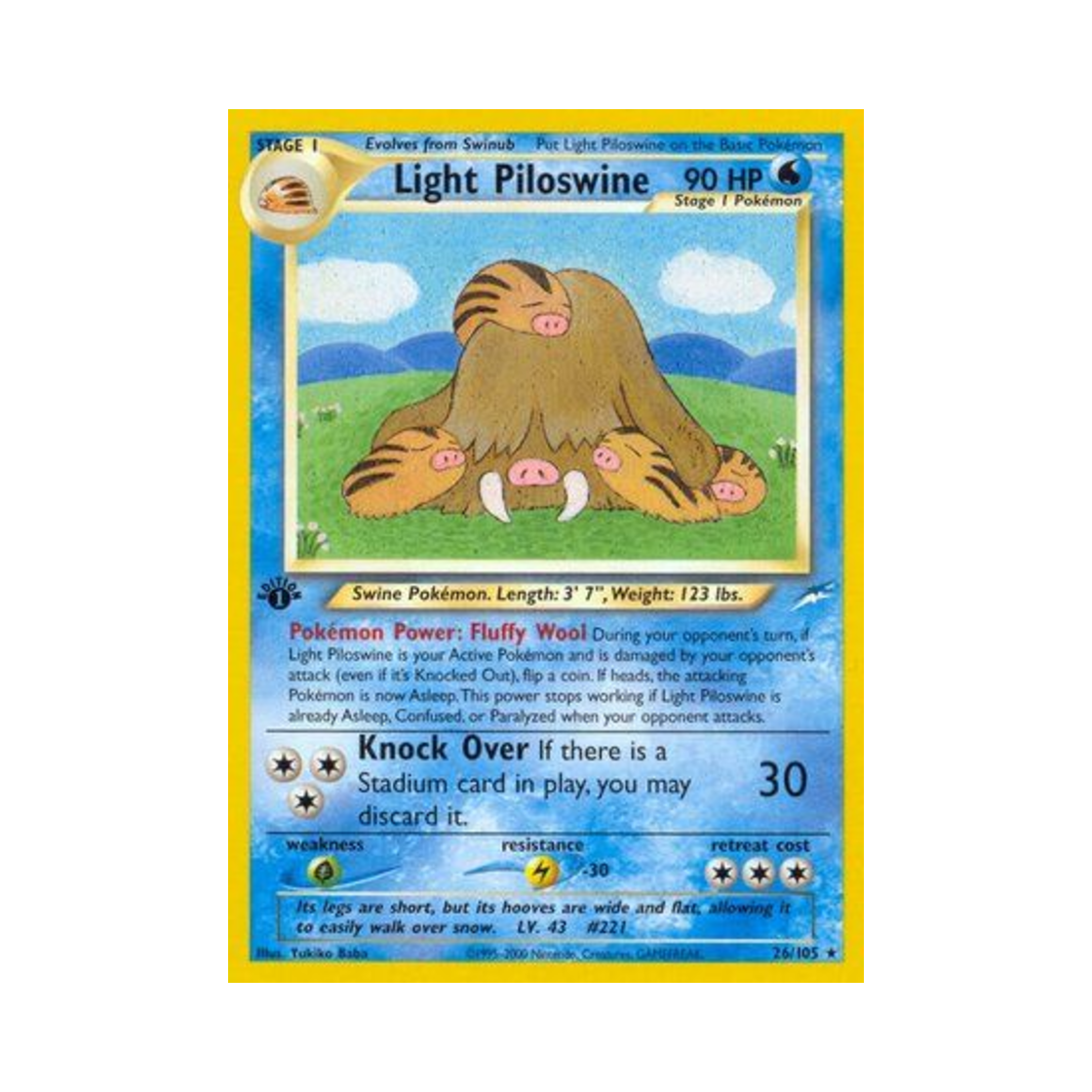 포켓몬 TCG 라이트 메꾸리 R 네오 데스티니 (영문판)(Pokemon TCG Light Piloswine R Neo Destiny (English Ver.)) - 1