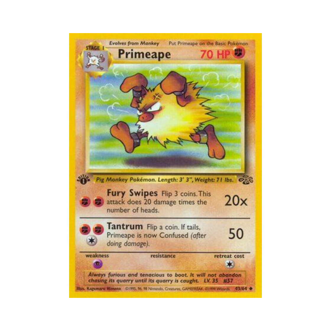 포켓몬 TCG 성원숭 U 정글 (영문판)(Pokemon TCG Primeape U Jungle (English Ver.)) - 1