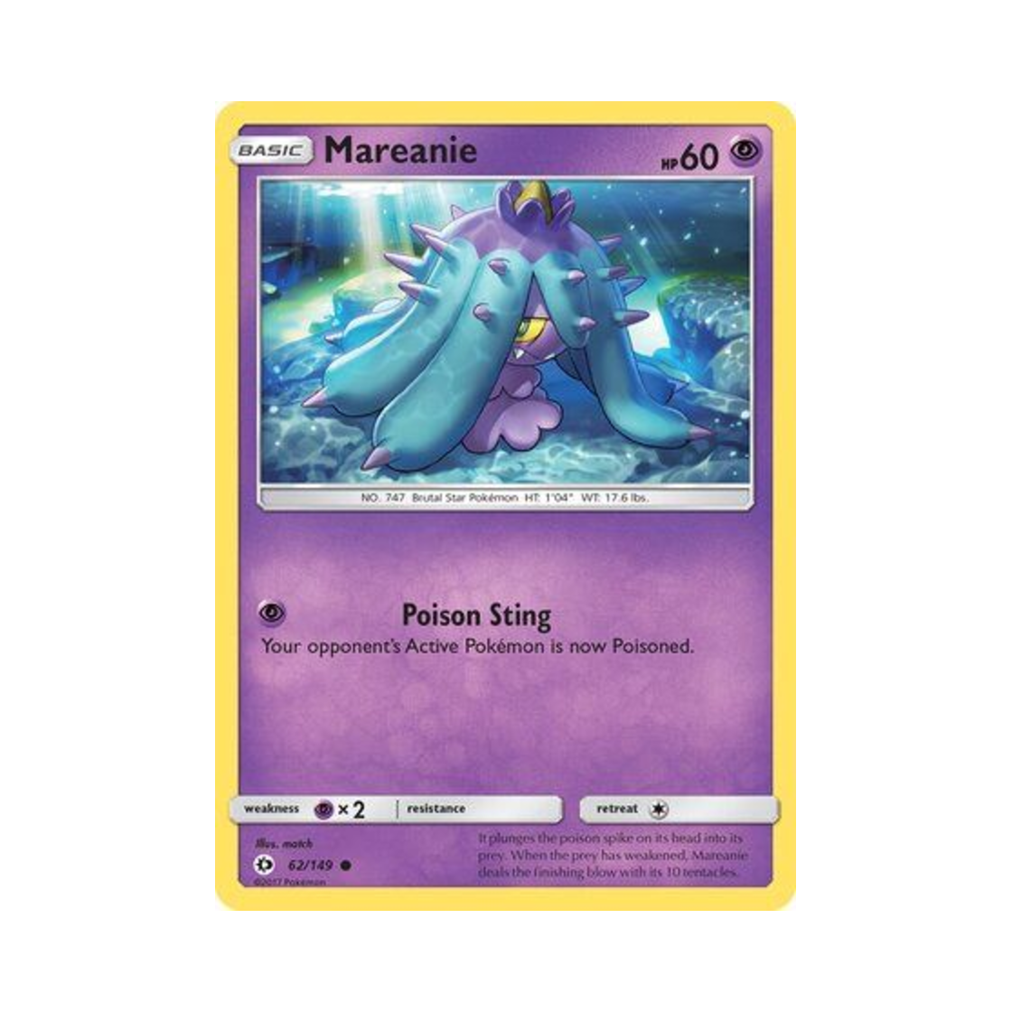 포켓몬 TCG 시마사리 C 썬 & 문 (영문판)(Pokemon TCG Mareanie C Sun & Moon (English Ver.)) - 1