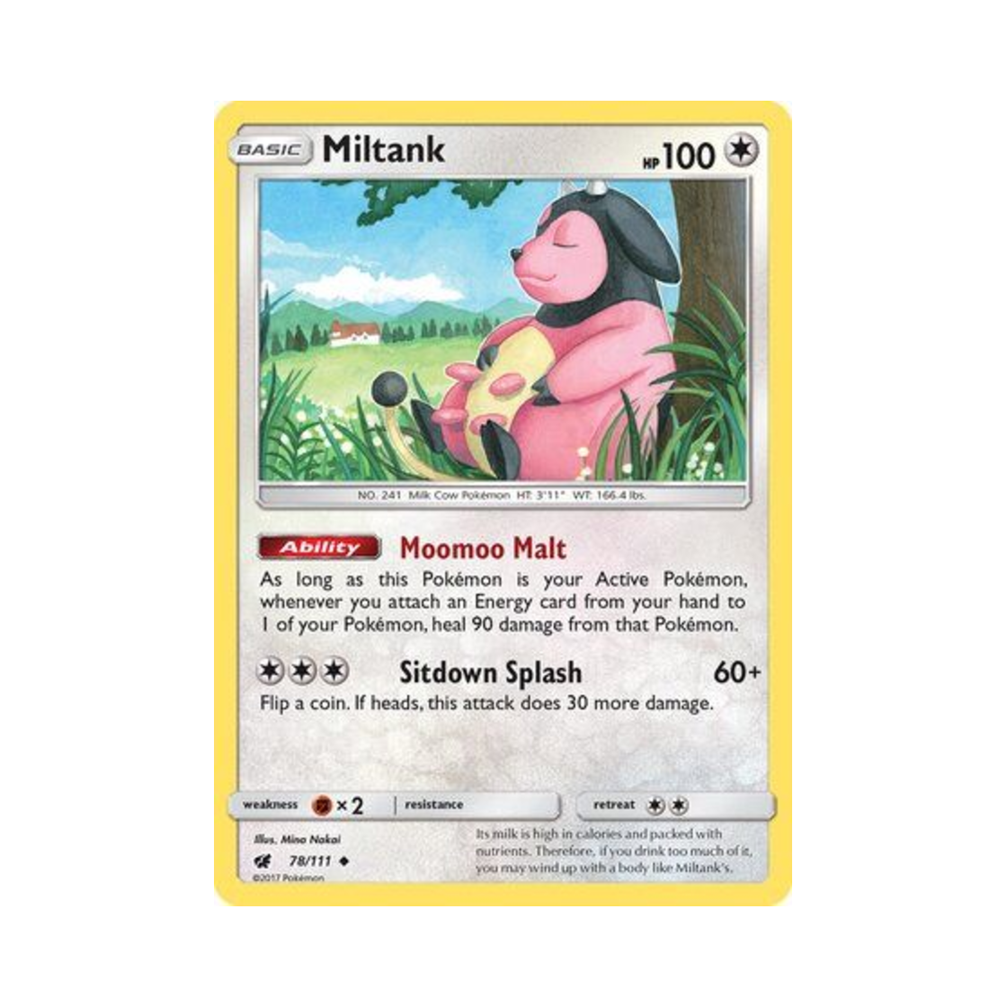 포켓몬 TCG 밀탱크 U 크림슨 인베이전 (영문판)(Pokemon TCG Miltank U Crimson Invasion (English Ver.))