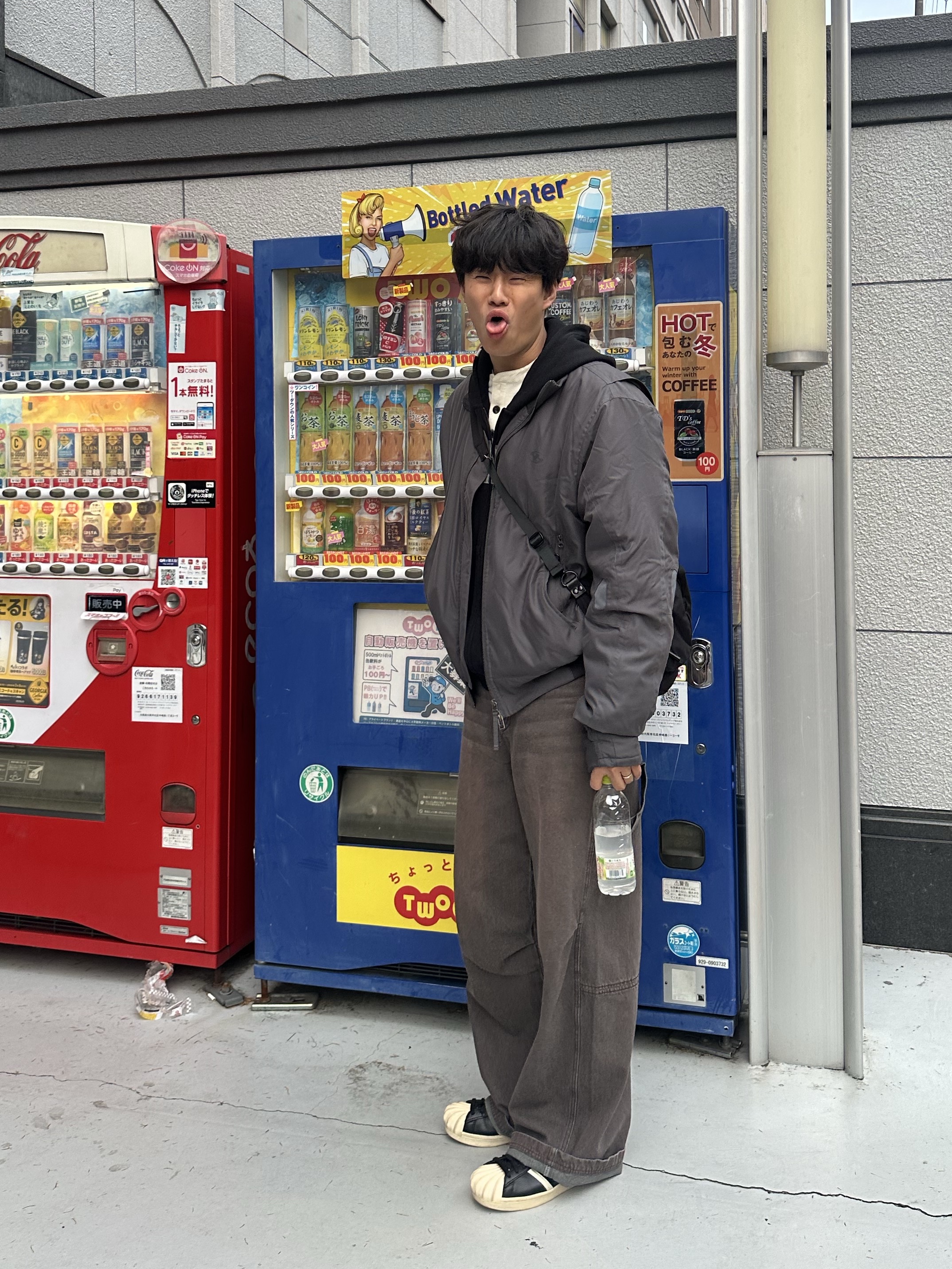 Sansan Gear Bomber Jacket Khaki, ETCE Base Carpenter Denim Pants Brown 착용 스타일 - 2