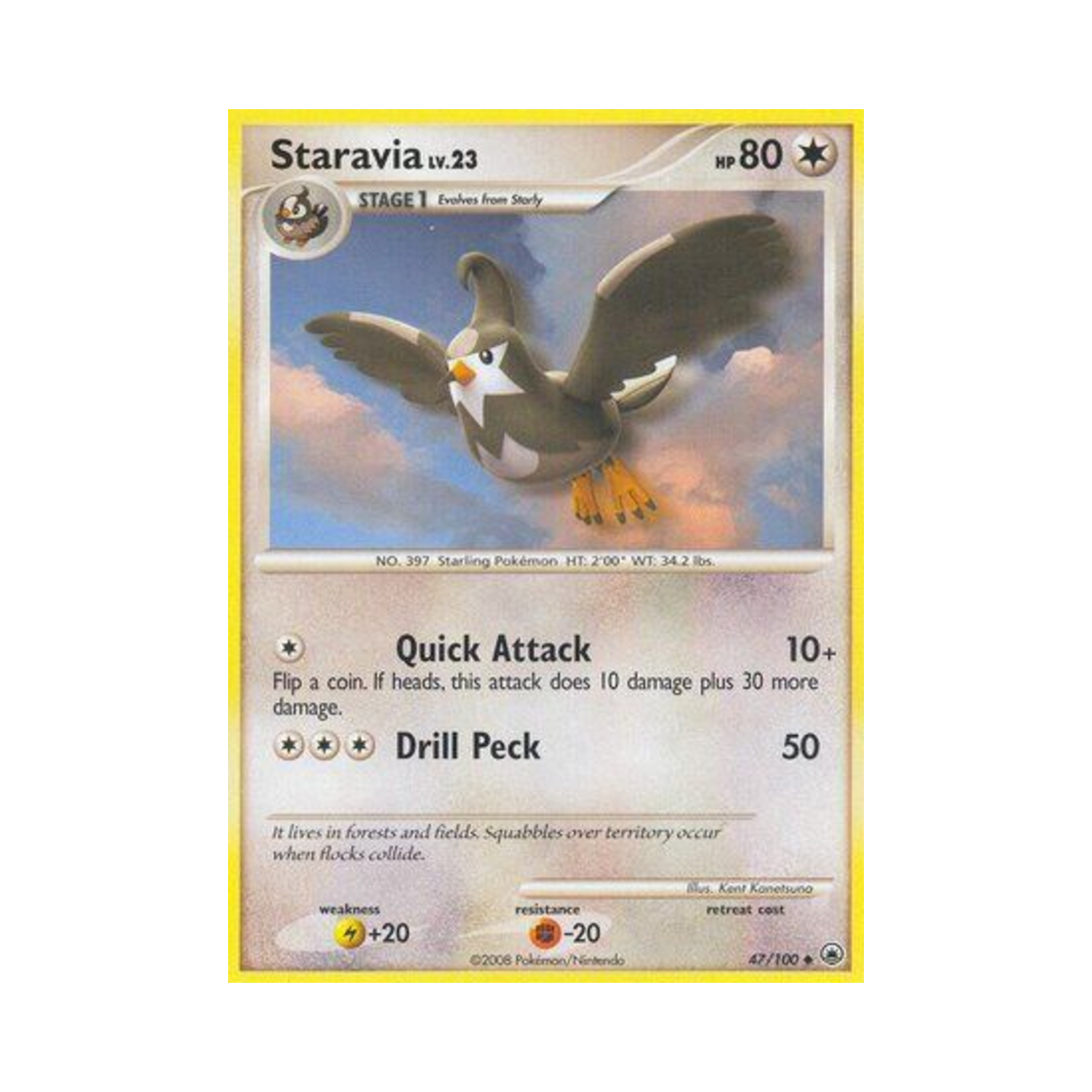 포켓몬 TCG 찌르버드 U 마제스티 던 (영문판)(Pokemon TCG Staravia U Majestic Dawn (English Ver.)) - 1