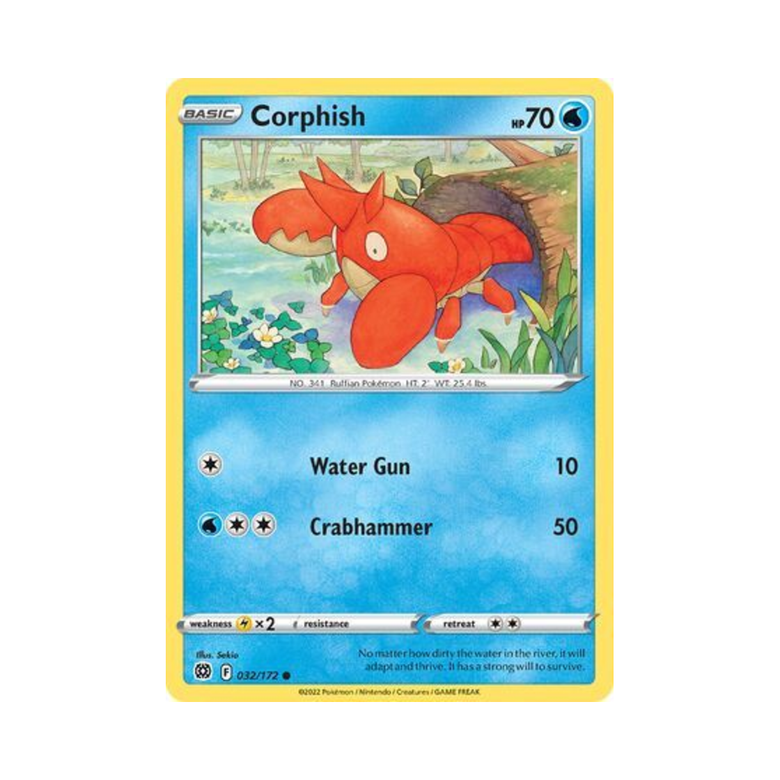 포켓몬 TCG 가재군 C 브릴리언트 스타즈 (영문판)(Pokemon TCG Corphish C Brilliant Stars (English Ver.)) - 1